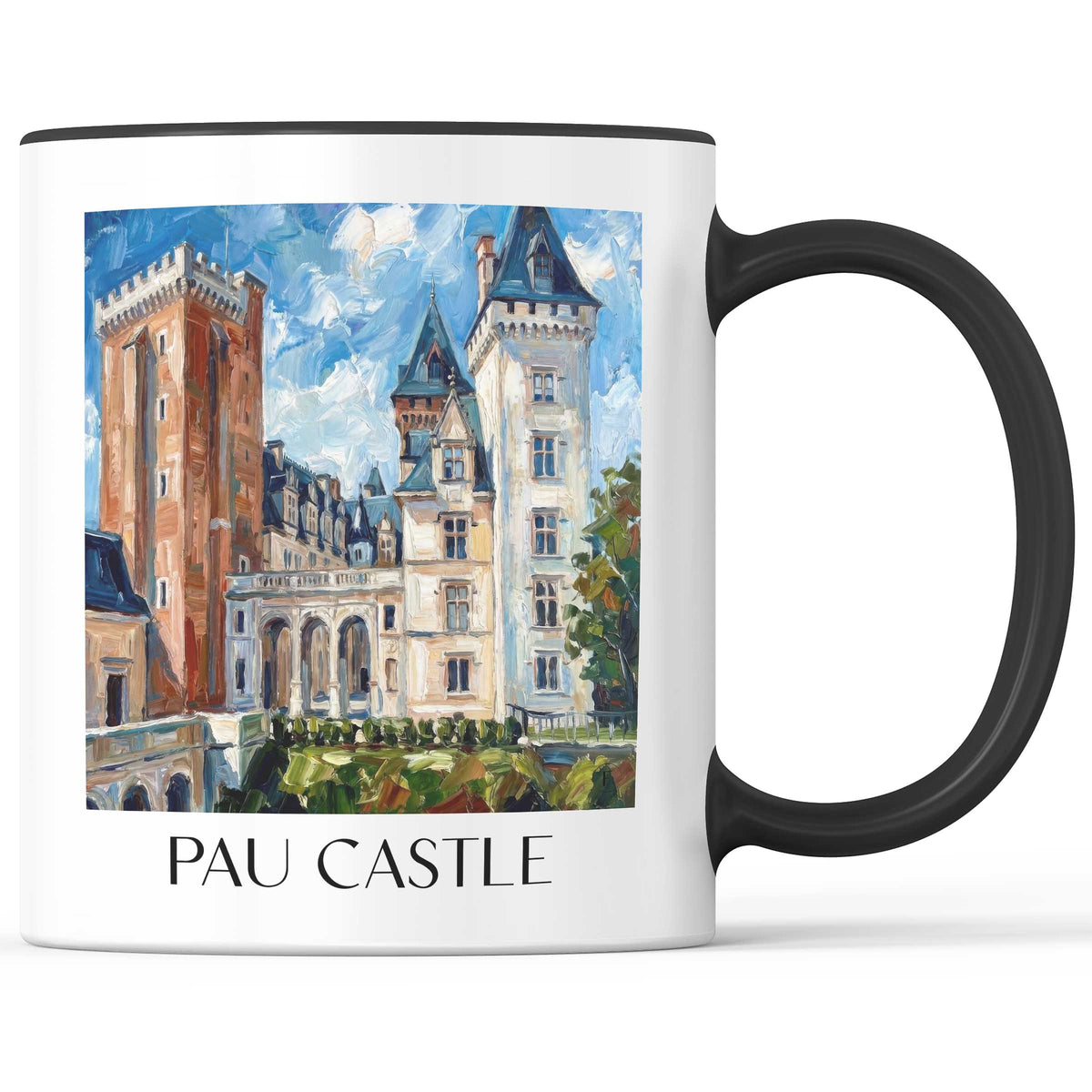 Château de Pau Kaffeebecher - Béarn - Frankreich Becher - Kaffeetasse im Ölgemälde Stil - favplace