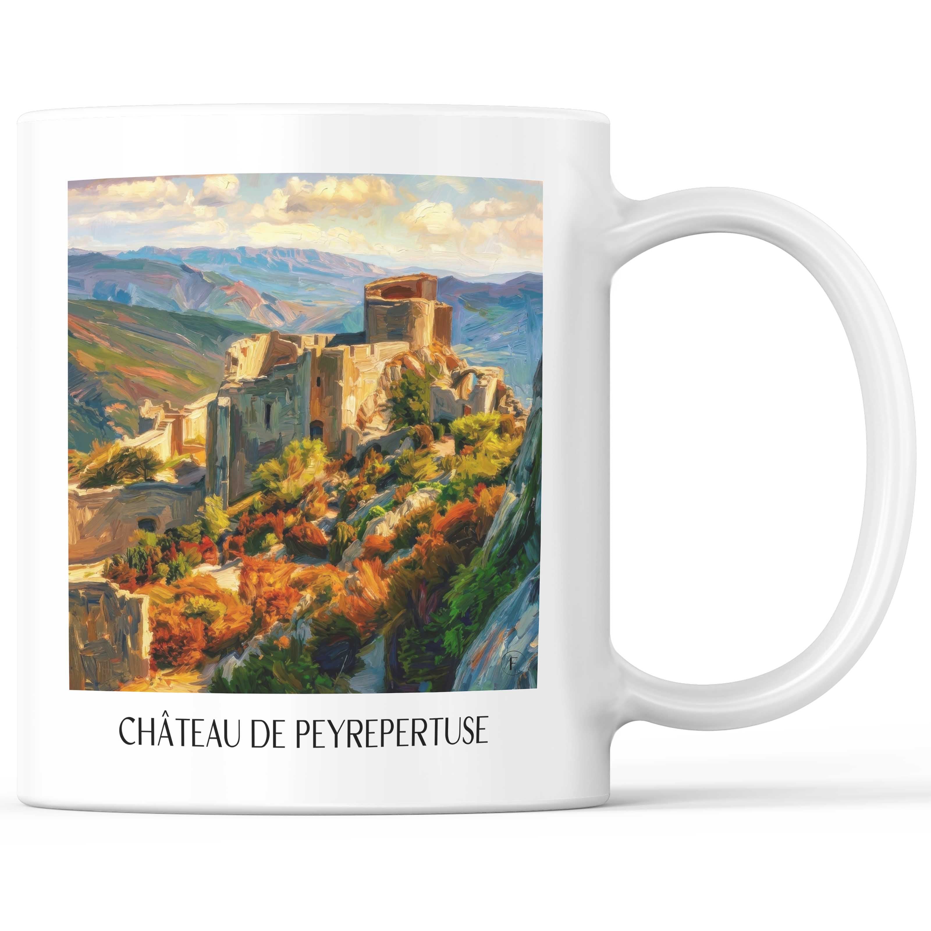 château-de-peyrepertuse-pays-cathare-frankreich-kaffeebecher-oil-painting-oelgemaelde