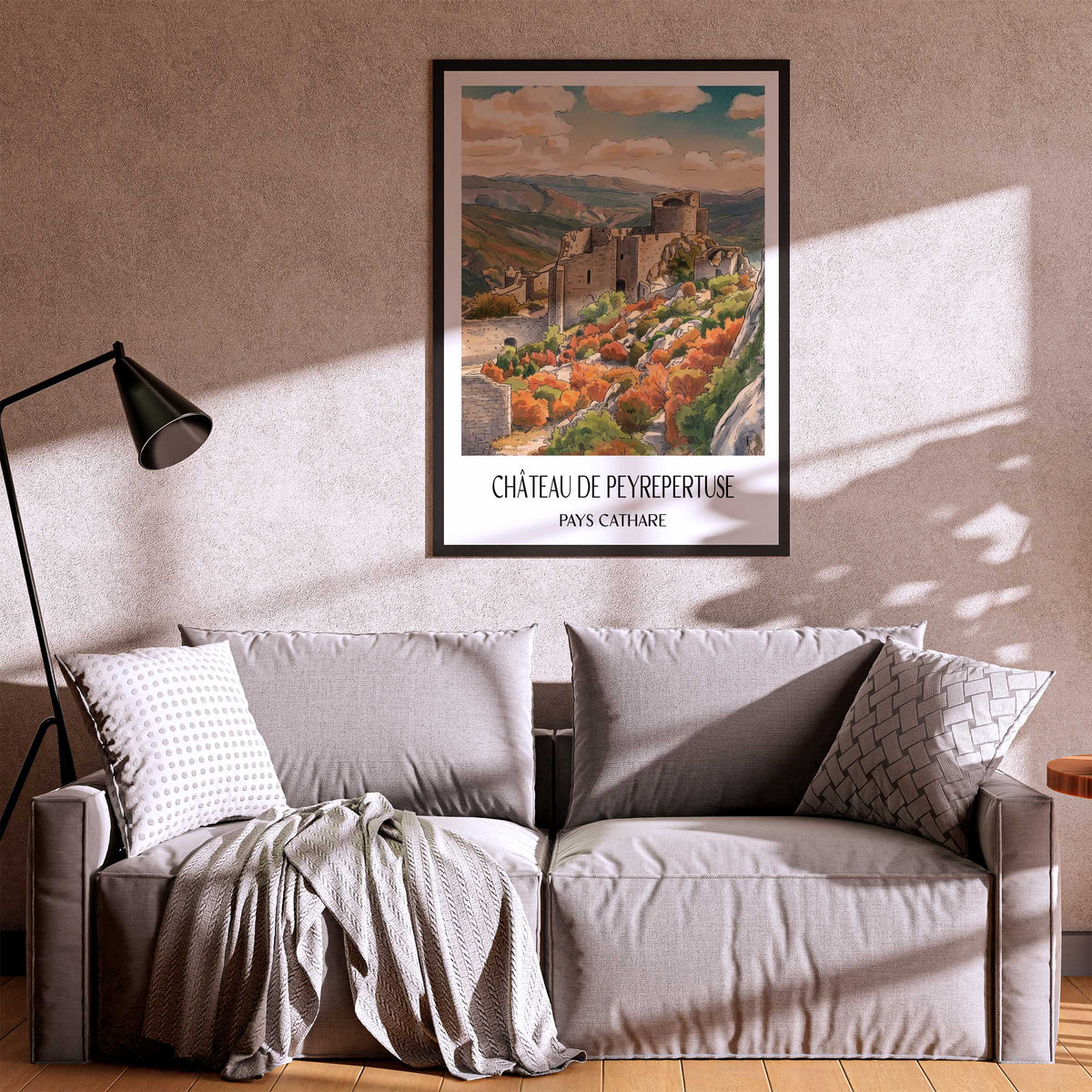 château-de-peyrepertuse-pays-cathare-frankreich-poster-aquarell