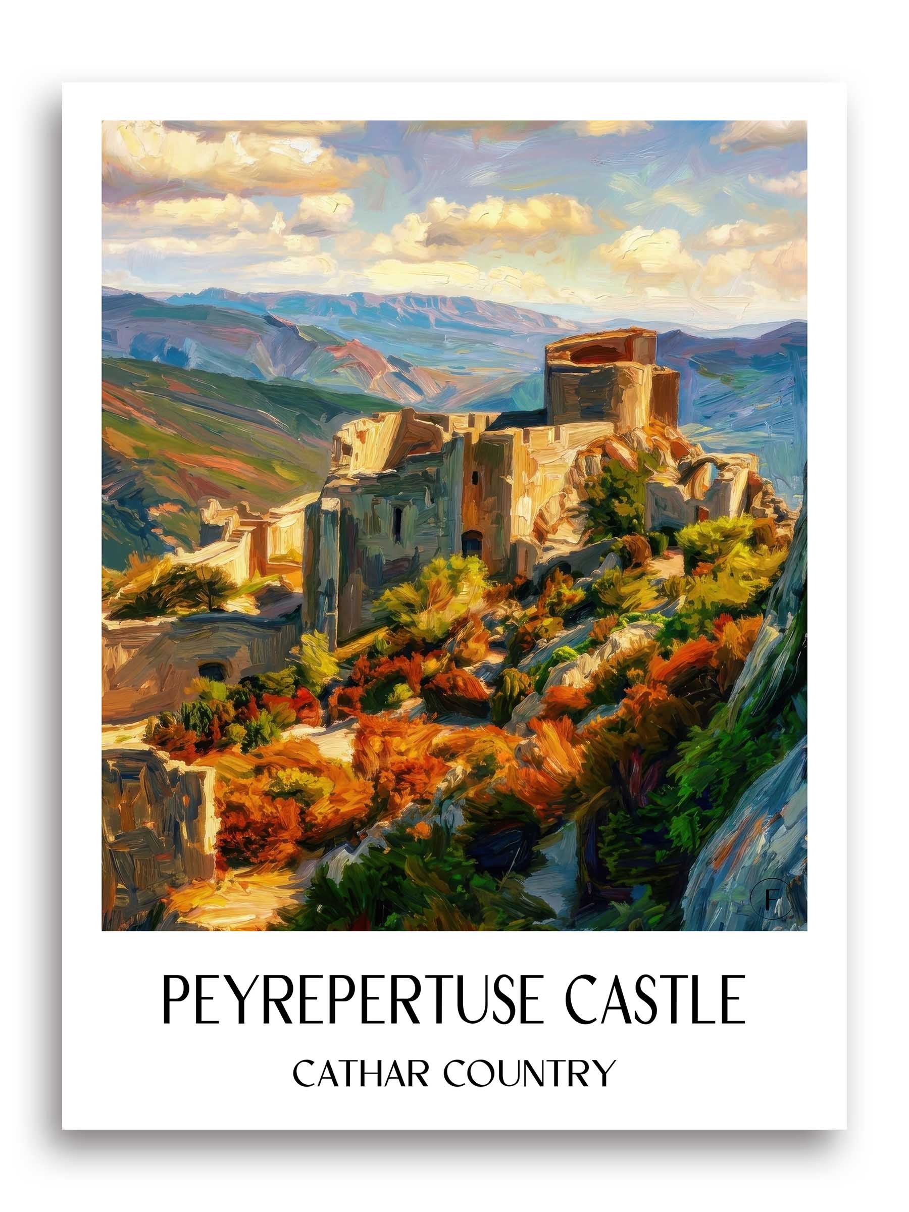 Château de Peyrepertuse Poster - Pays Cathare - Frankreich Kunstdruck - Ölgemälde von A4 bis A1 - favplace