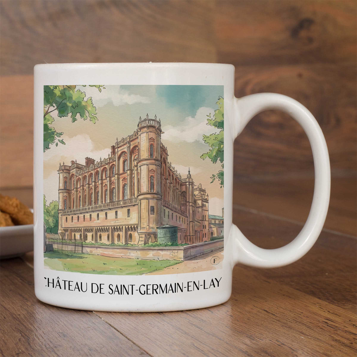 château-de-saint-germain-en-laye-yvelines-frankreich-kaffeebecher-aquarell