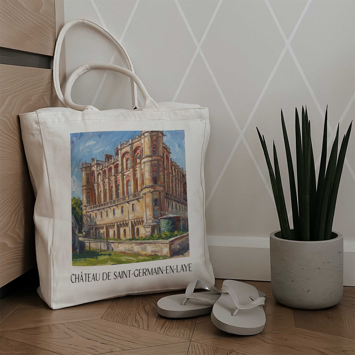 château-de-saint-germain-en-laye-yvelines-frankreich-einkaufstasche-oil-painting-oelgemaelde