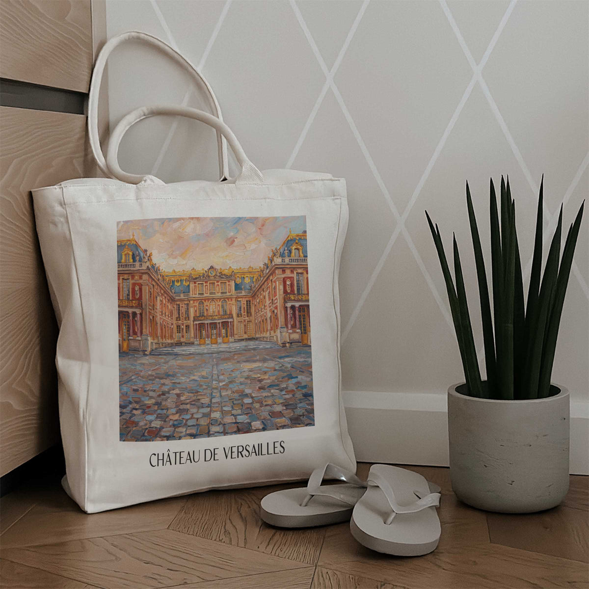 château-de-versailles-yvelines-frankreich-einkaufstasche-oil-painting-oelgemaelde