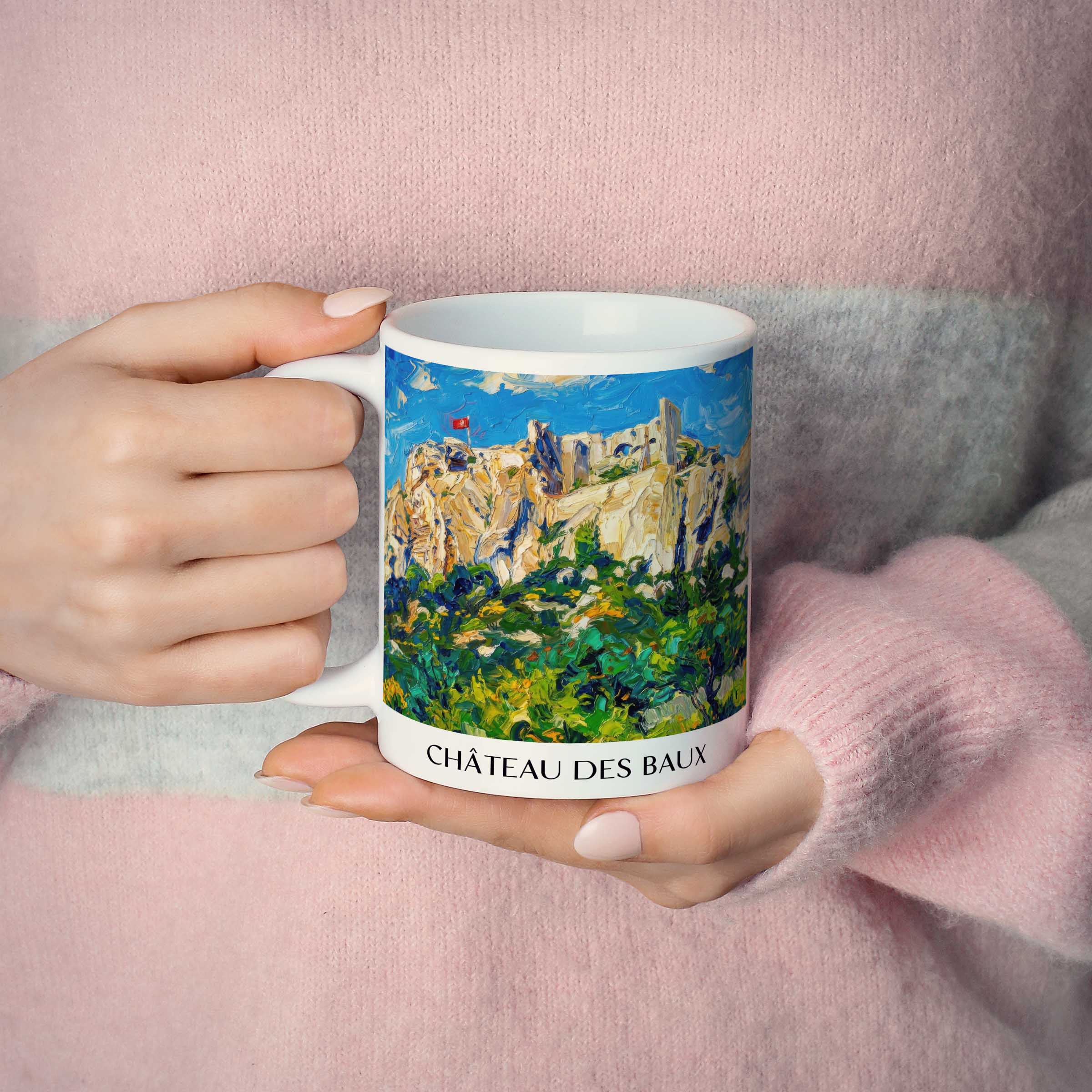 château-des-baux-les-baux-de-provence-frankreich-kaffeebecher-oil-painting-oelgemaelde