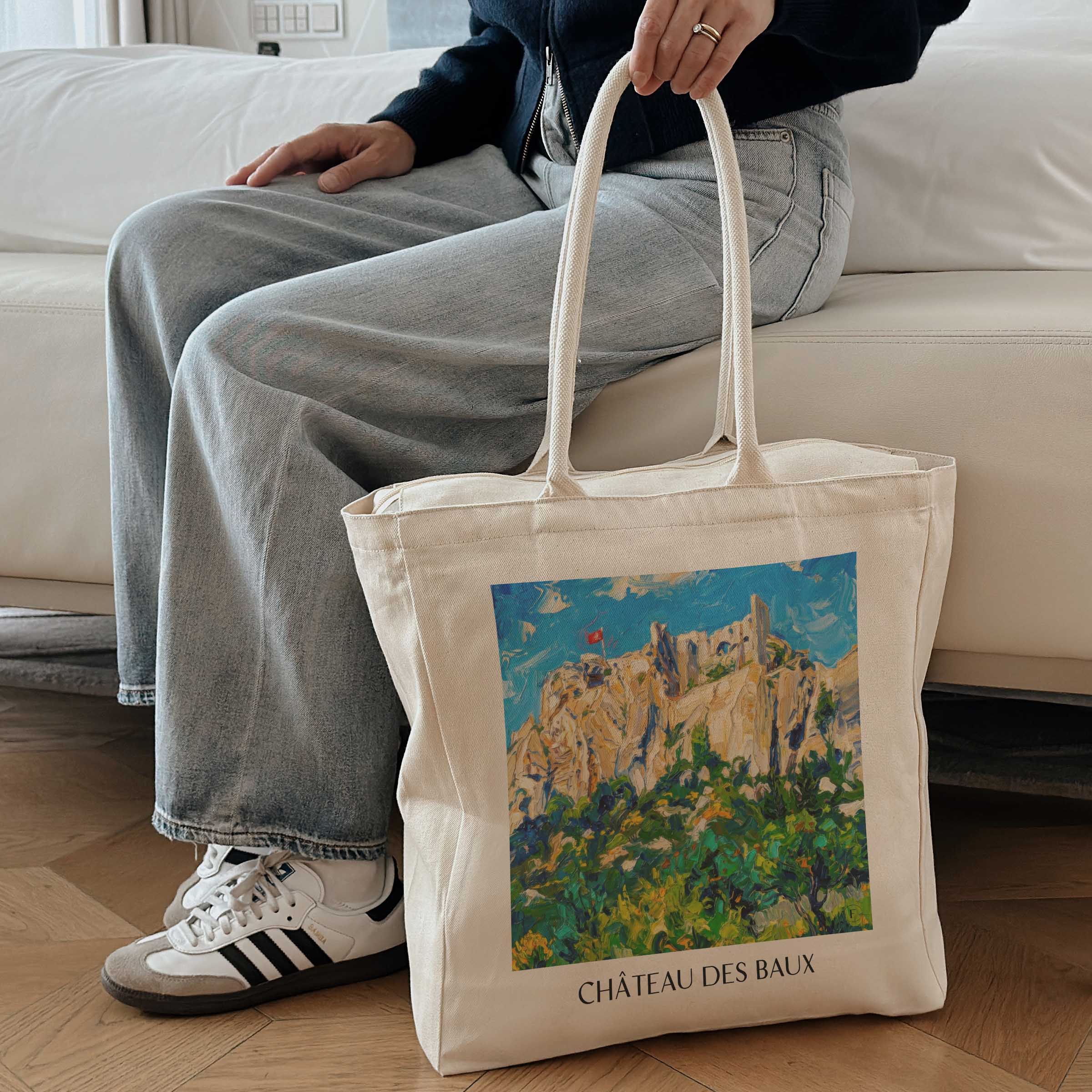 château-des-baux-les-baux-de-provence-frankreich-einkaufstasche-oil-painting-oelgemaelde