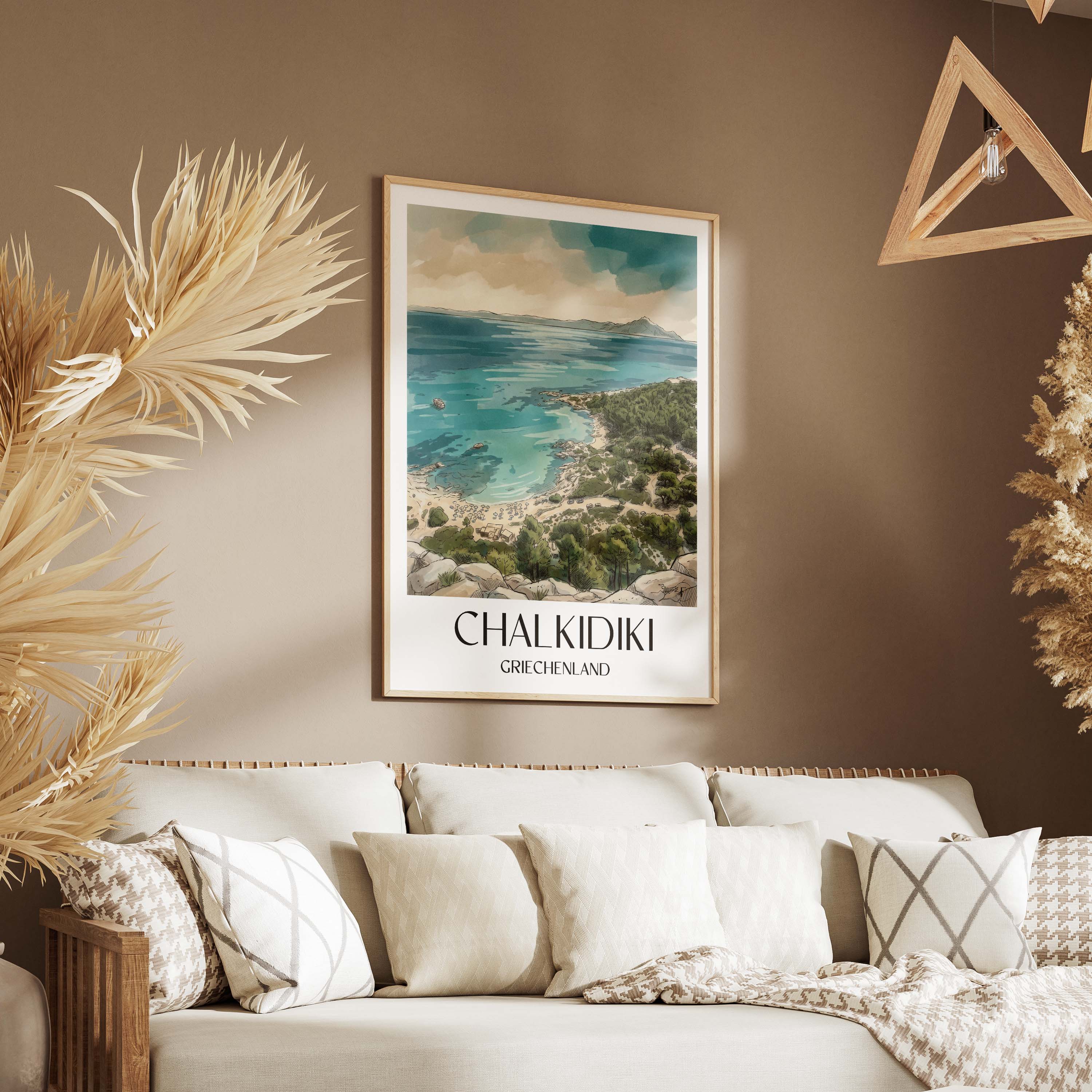 chalkidiki-griechenland-poster-aquarell
