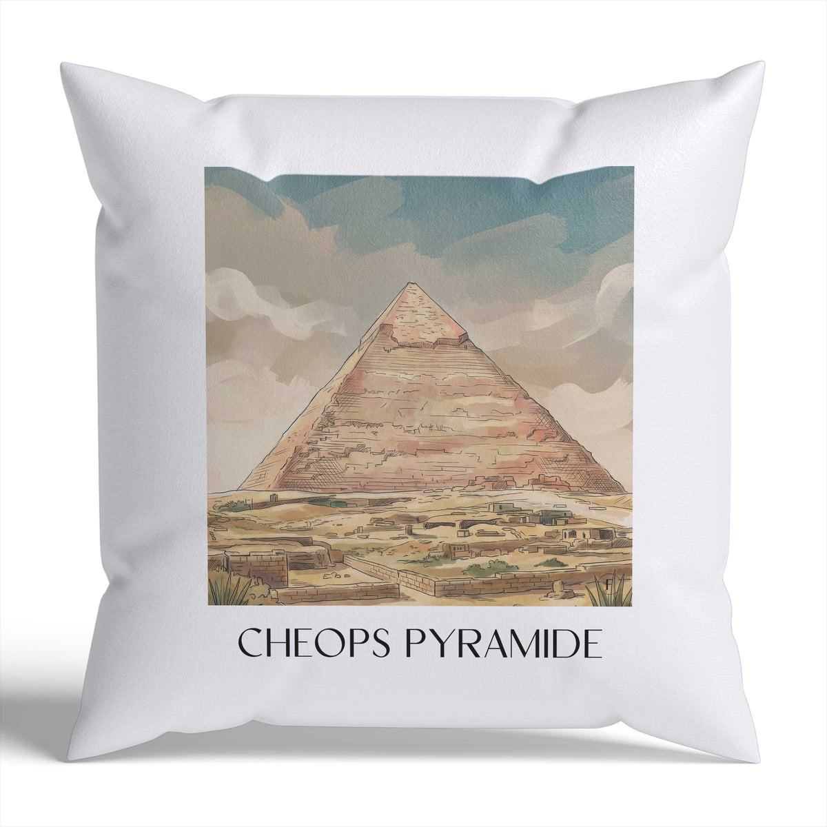 cheops-pyramide-ägypten-ägypten-kissenbezug-aquarell