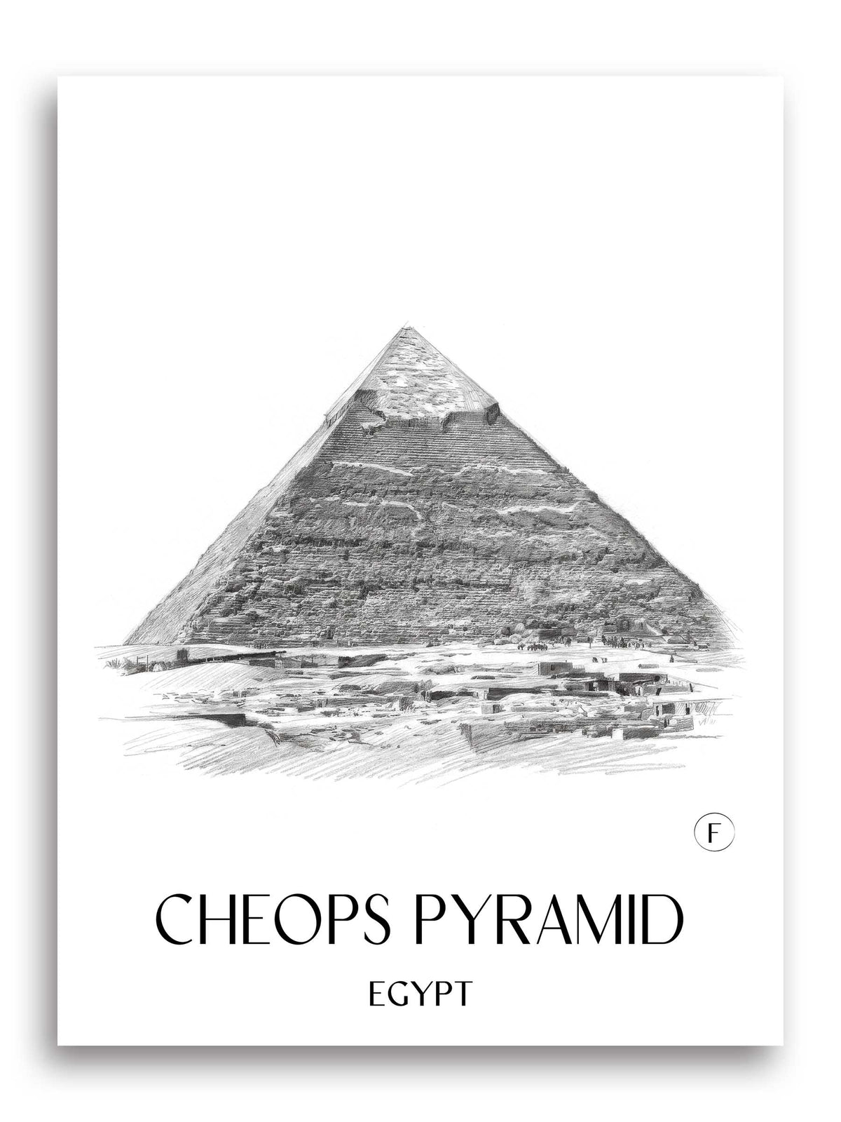 Cheops Pyramide Poster - - Ägypten Kunstdruck - Zeichnung von A4 bis A1 - favplace