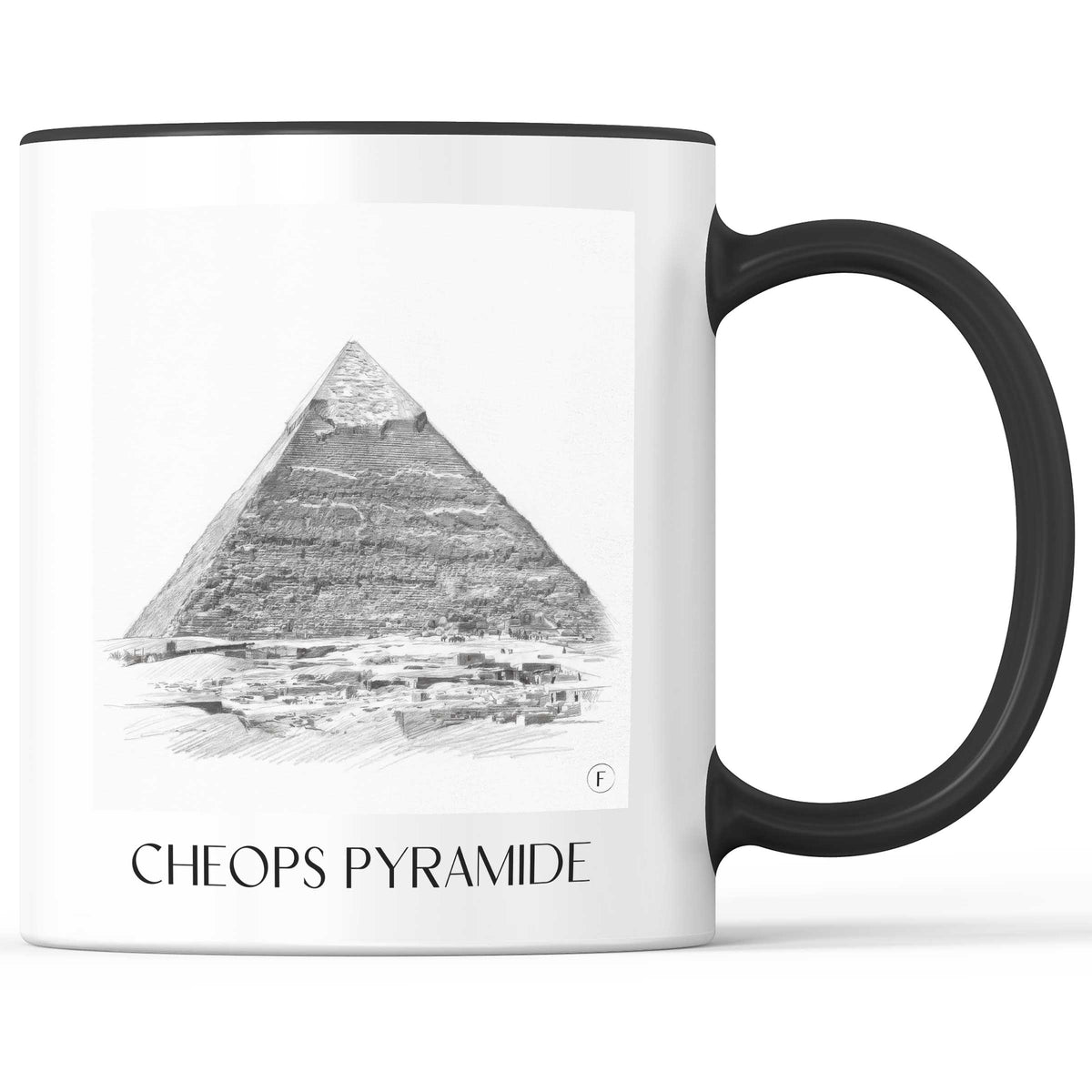 cheops-pyramide-ägypten-kaffeebecher-bleistift-zeichnung-drawing