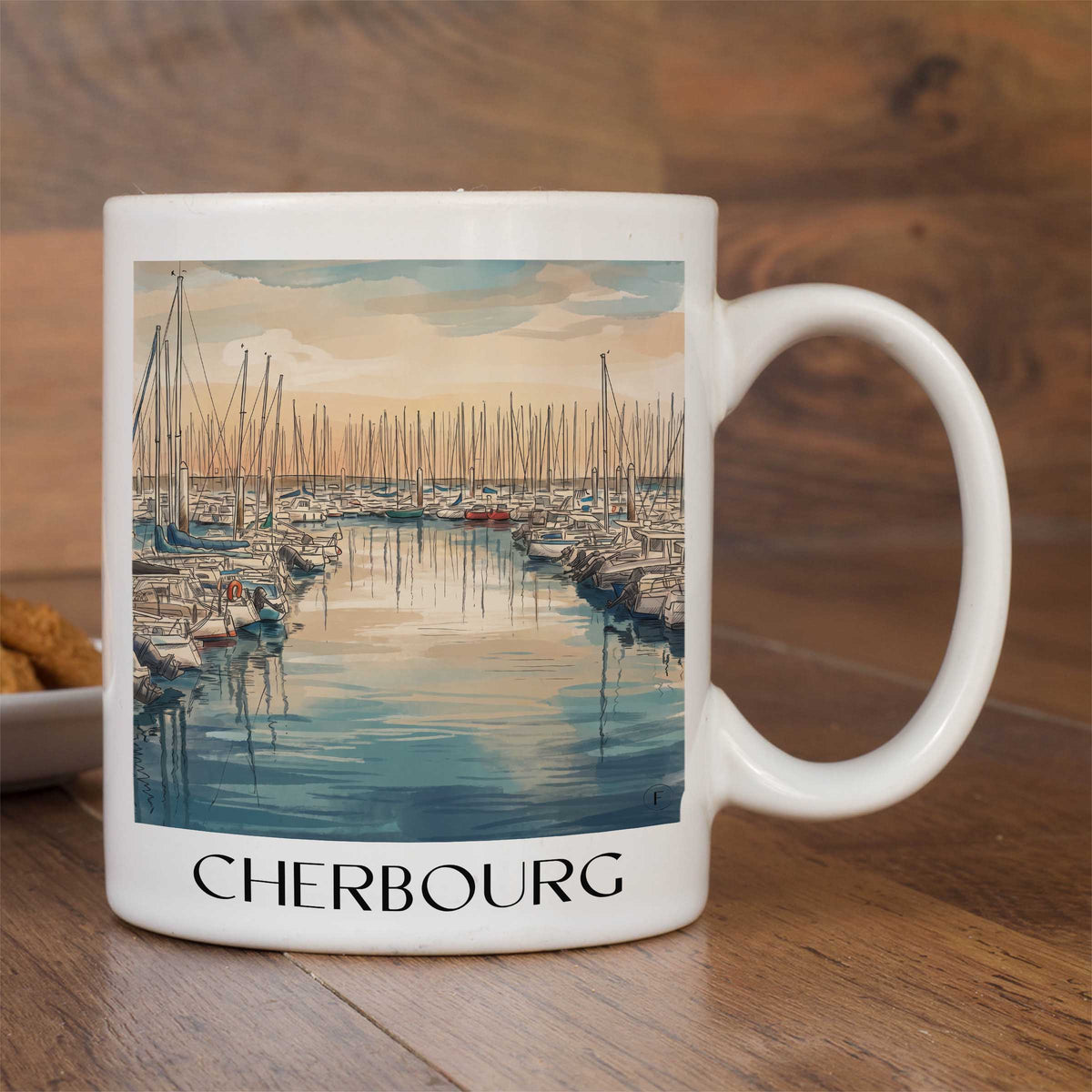 cherbourg-cotentin-frankreich-kaffeebecher-aquarell