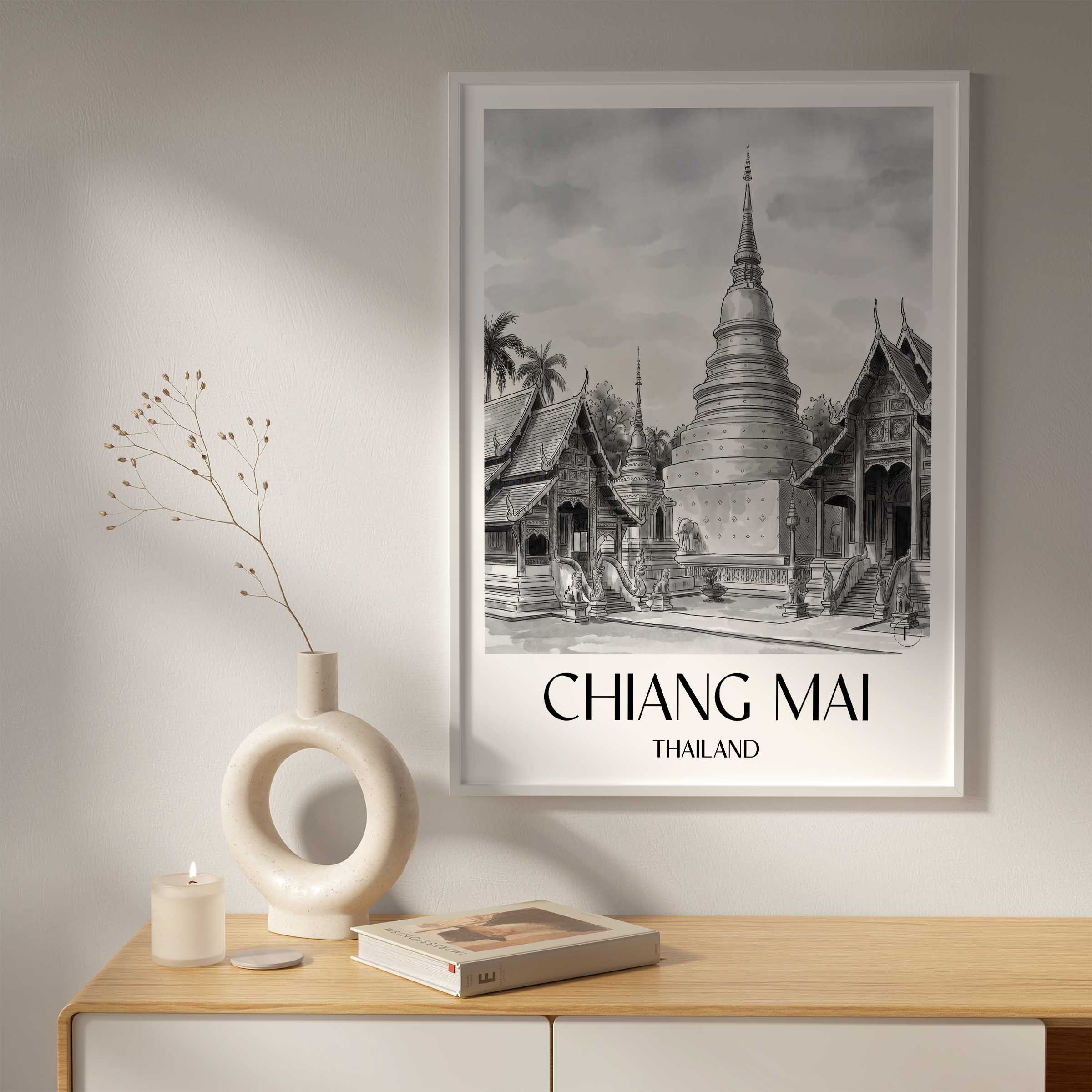 chiang-mai-thailand-poster-aquarell-schwarz-weiss