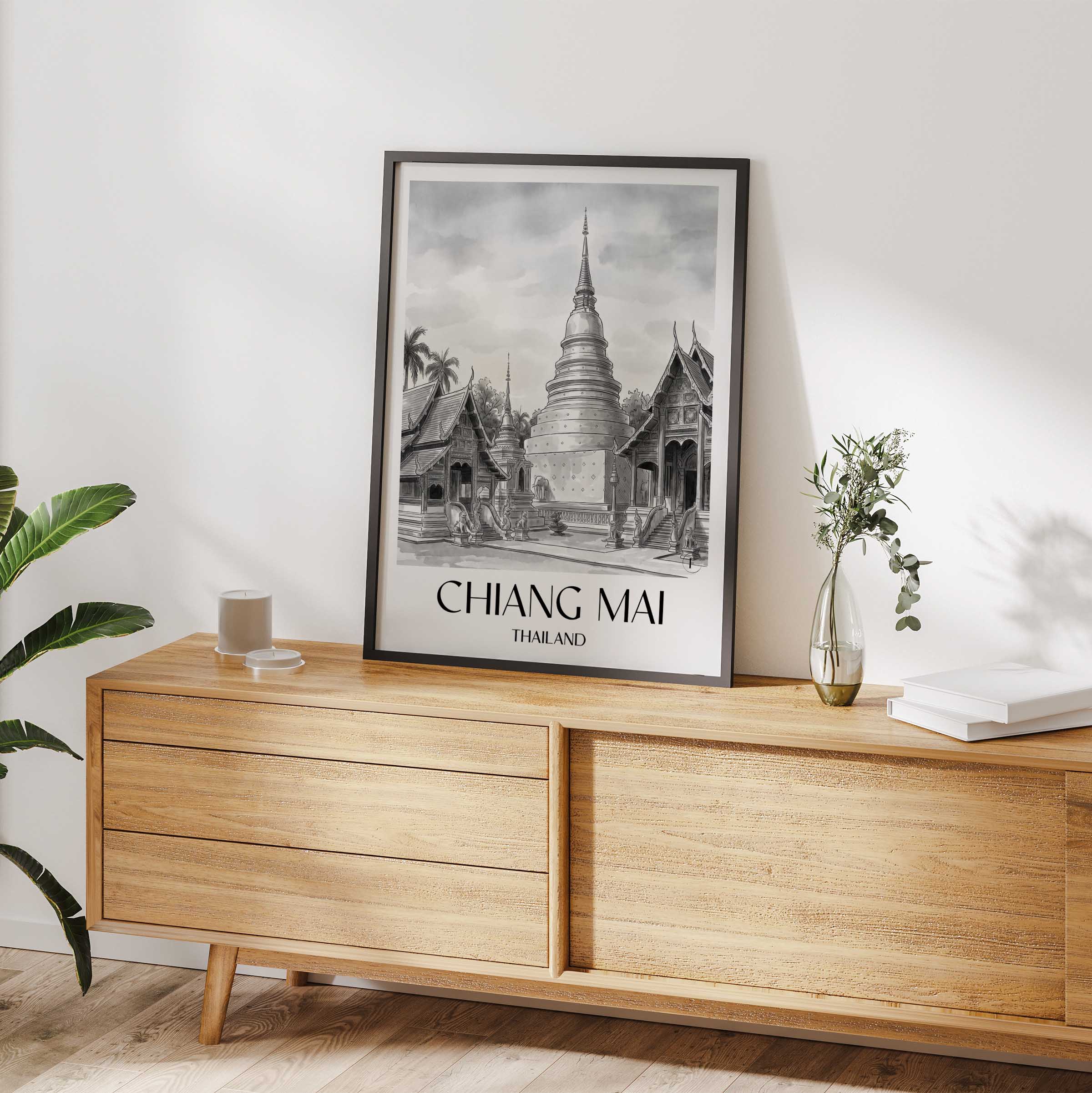 chiang-mai-thailand-poster-aquarell-schwarz-weiss