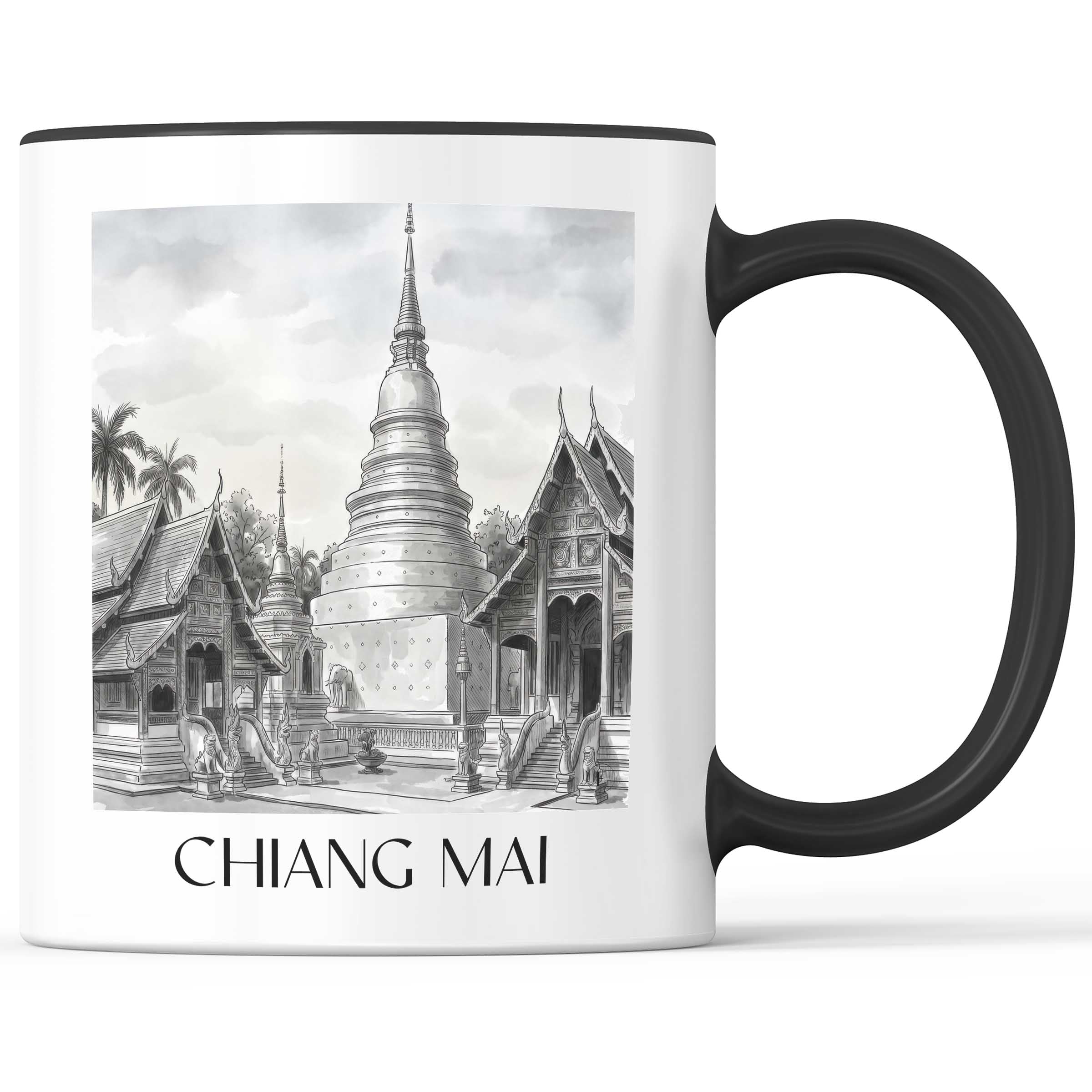 chiang-mai-thailand-kaffeebecher-aquarell-schwarz-weiss