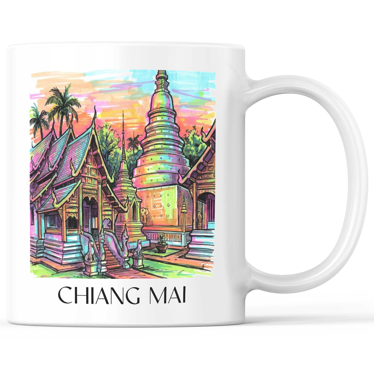 Chiang Mai - Thailand Becher - Kaffeetasse im Tag Graffiti Stil - favplace