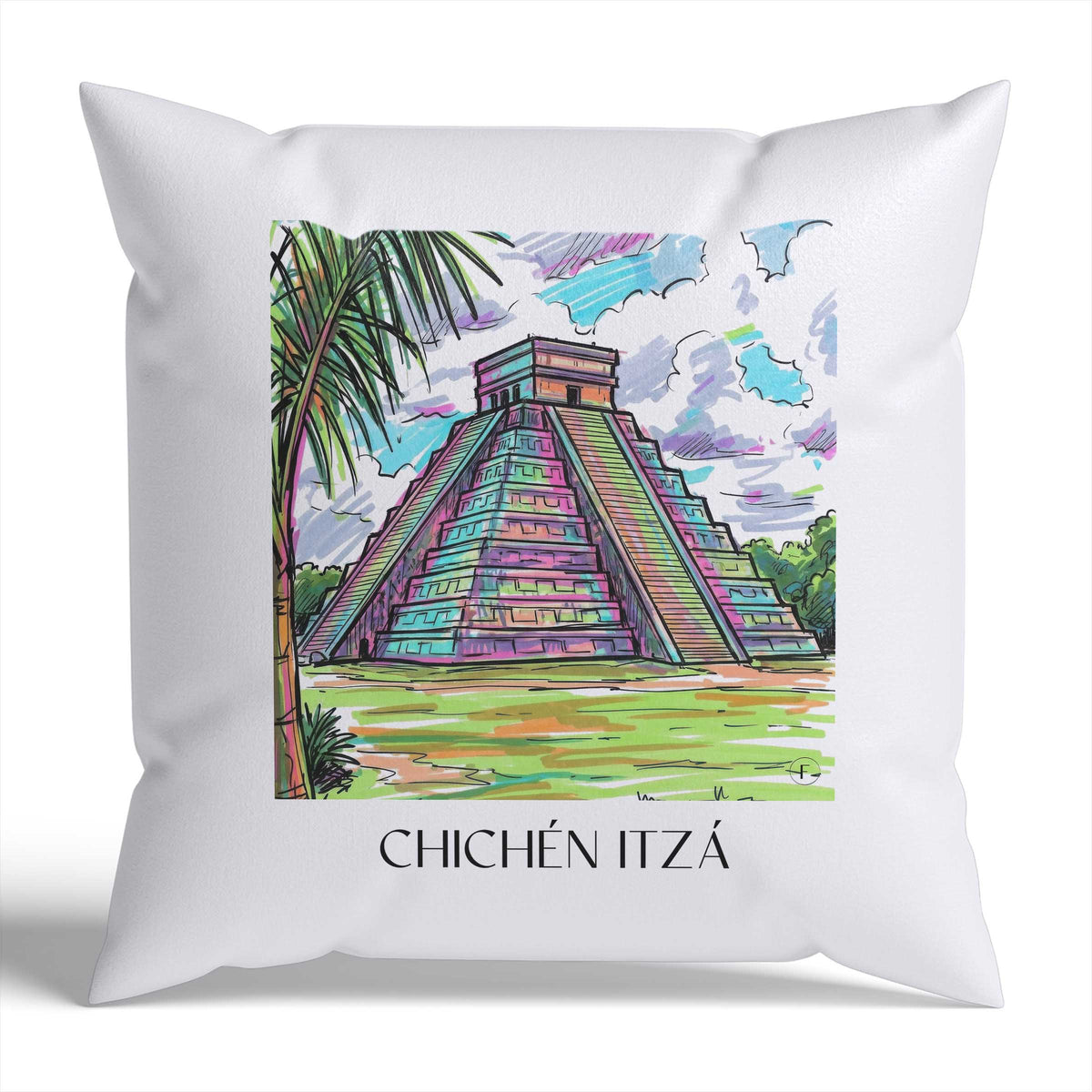 chichén-itzá-mexiko-mexiko-kissenbezug-graffiti