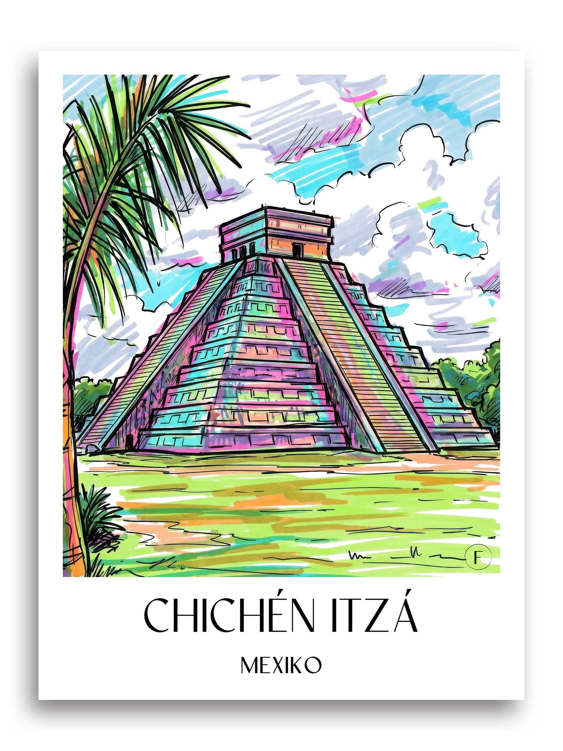 chichén-itzá-mexiko-poster-graffiti