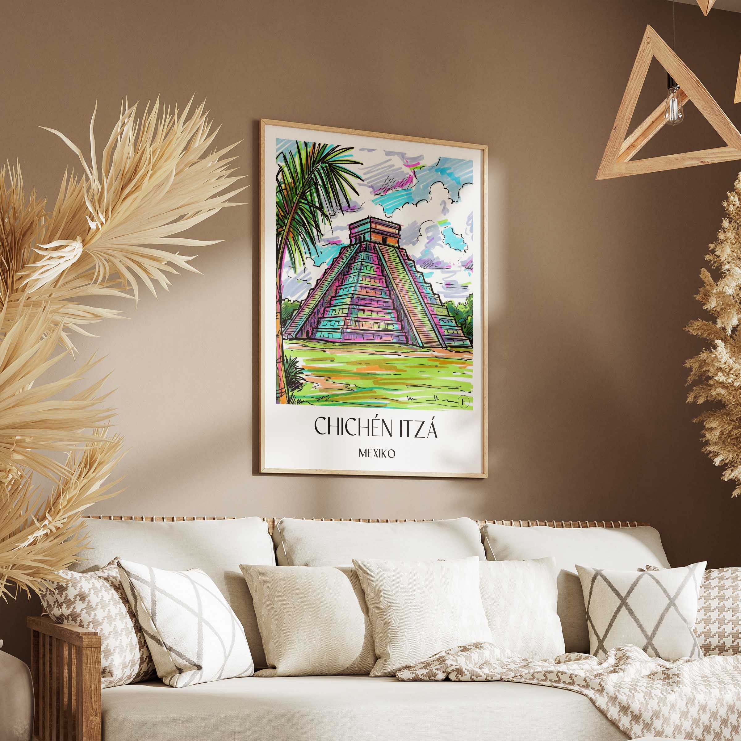 chichén-itzá-mexiko-poster-graffiti
