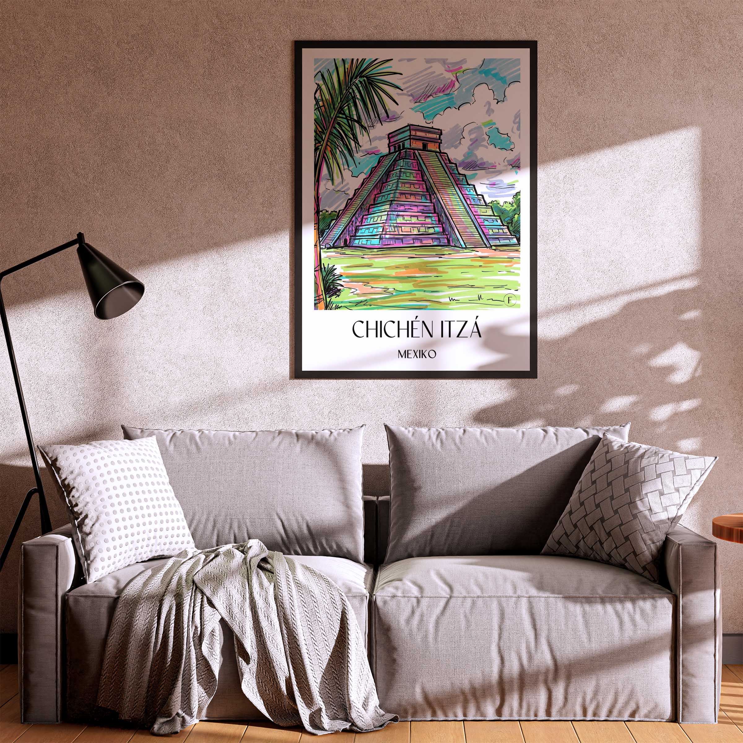 chichén-itzá-mexiko-poster-graffiti