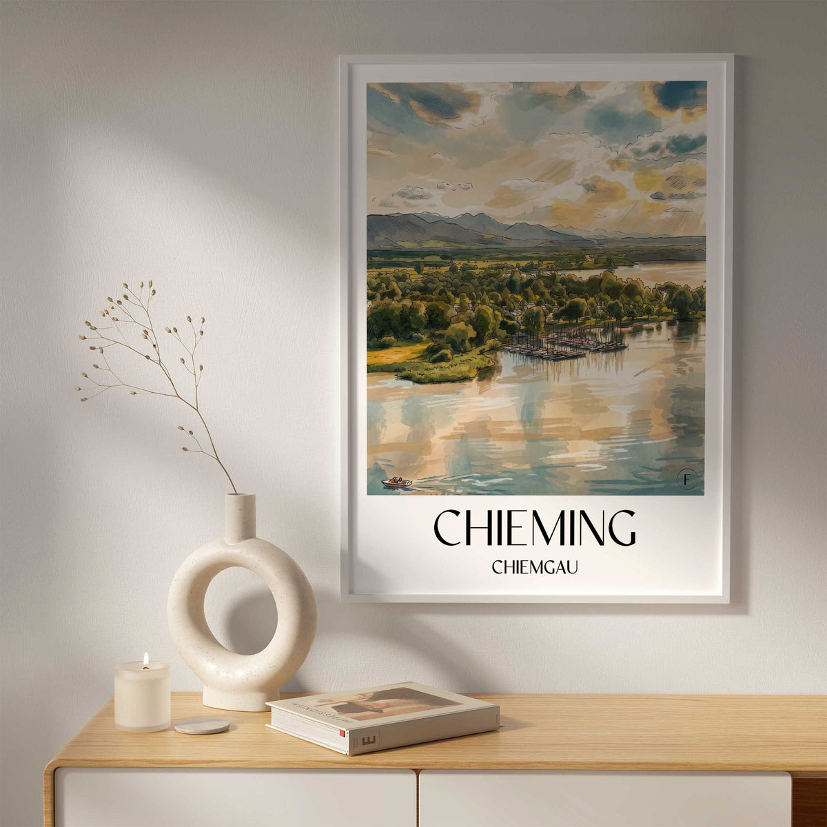 chieming-chiemgau-deutschland-poster-aquarell