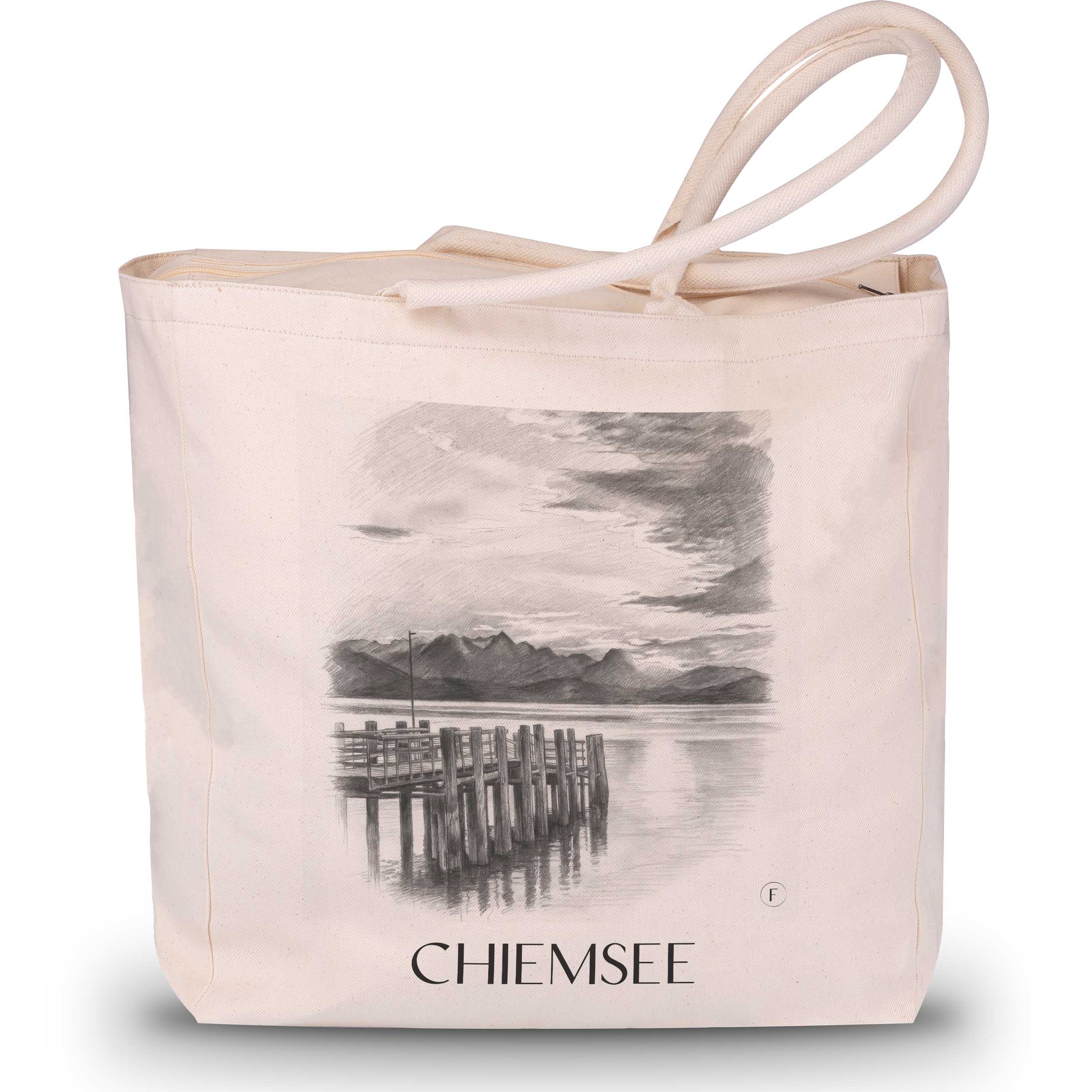 chiemsee-deutschland-einkaufstasche-bleistift-zeichnung-drawing