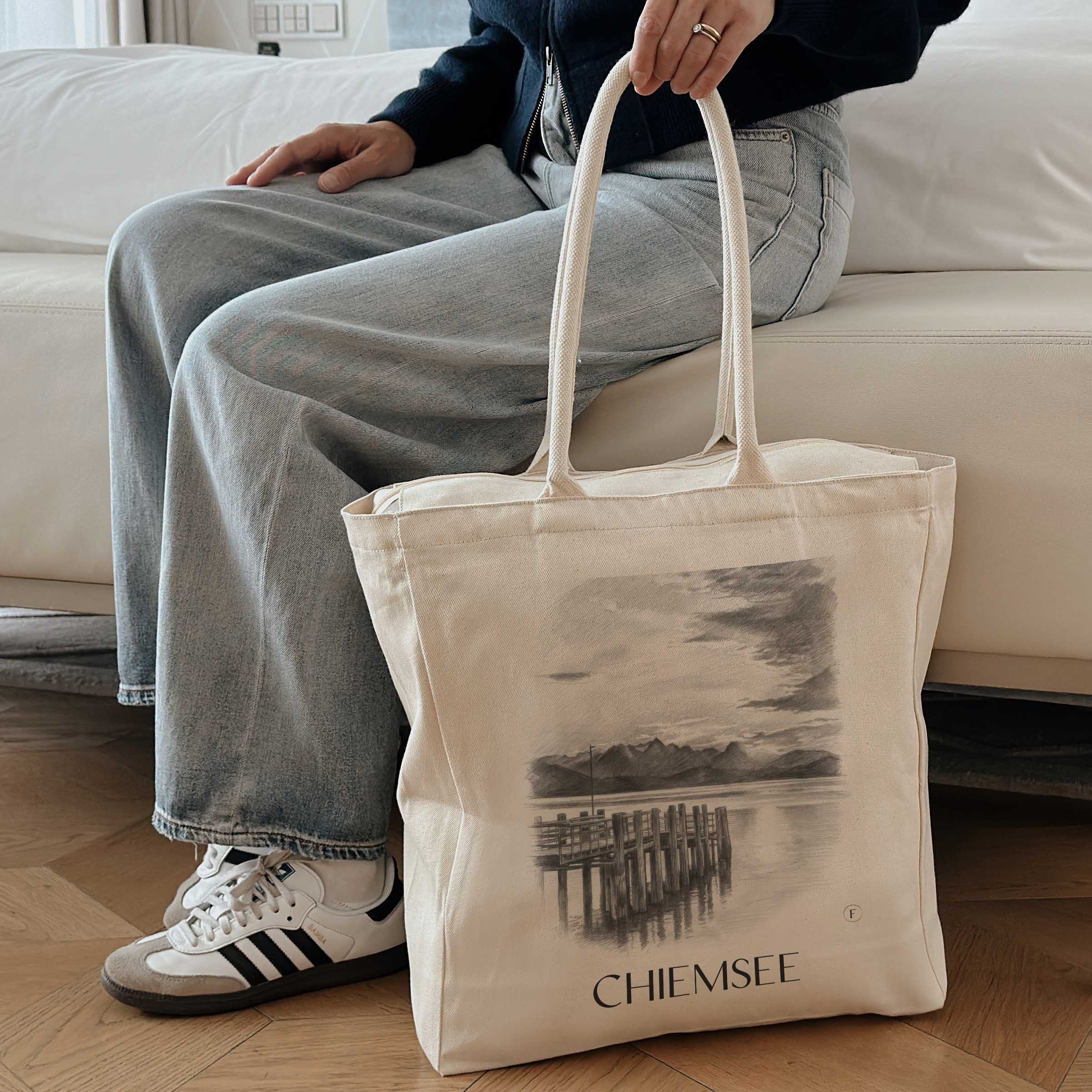 chiemsee-deutschland-einkaufstasche-bleistift-zeichnung-drawing
