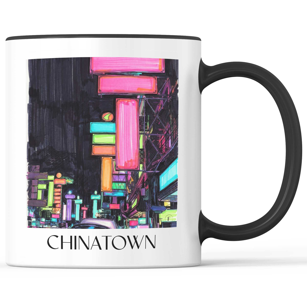 Chinatown Kaffeebecher - Bangkok - Thailand Becher - Kaffeetasse im Tag Graffiti Stil - favplace