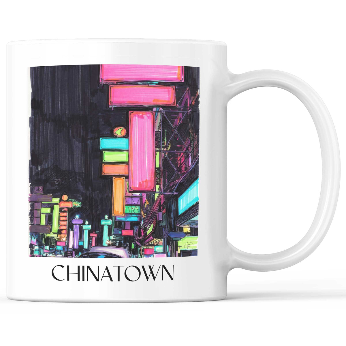 Chinatown Kaffeebecher - Bangkok - Thailand Becher - Kaffeetasse im Tag Graffiti Stil - favplace