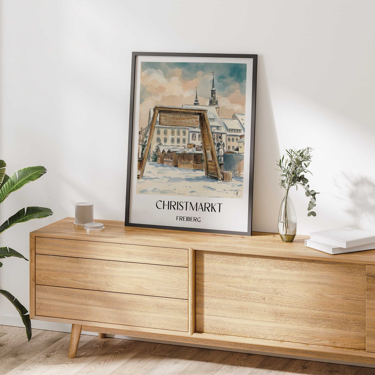 christmarkt-freiberg-deutschland-poster-aquarell
