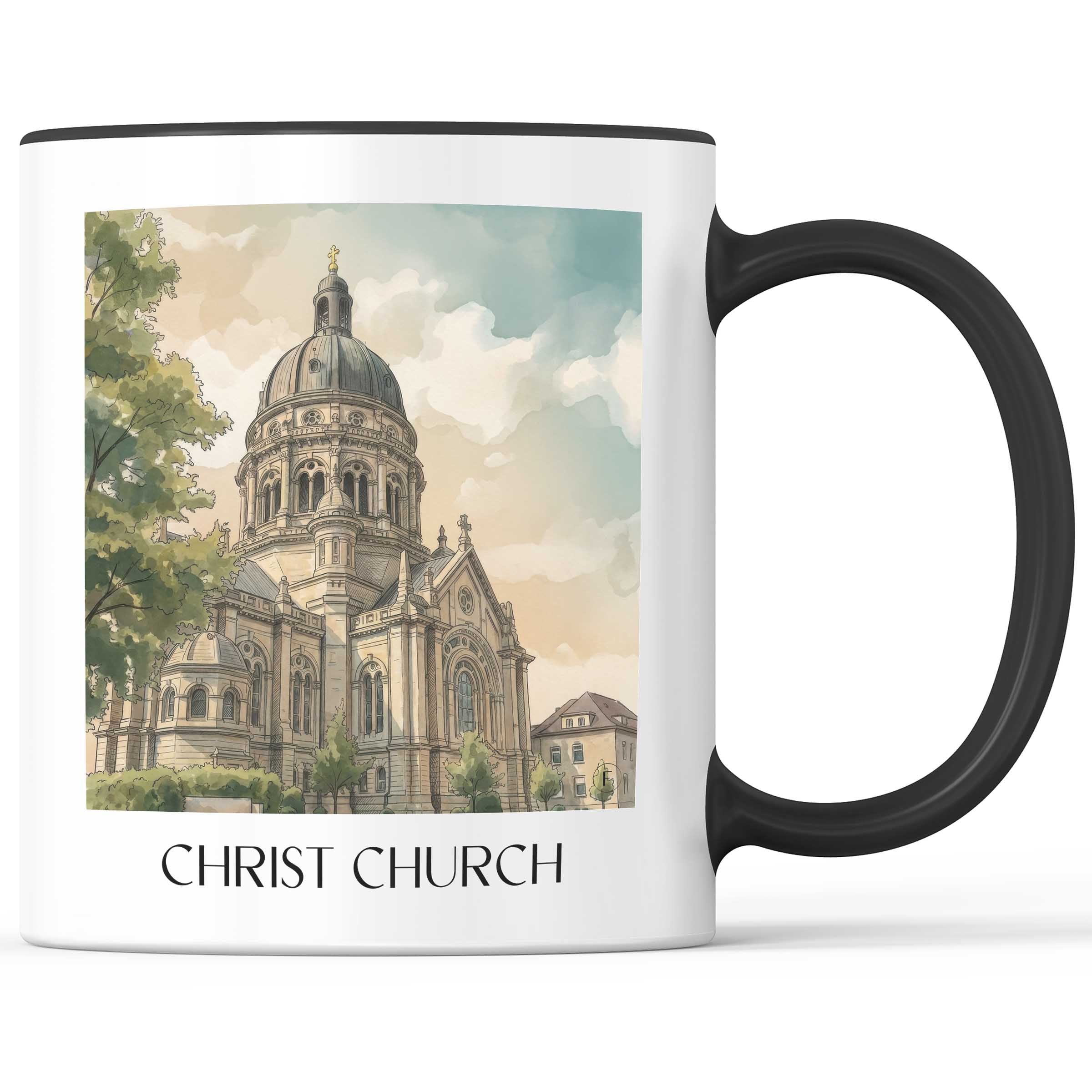 Christuskriche Kaffeebecher - Mainz - Deutschland Becher - Kaffeetasse im Aquarell Stil - favplace