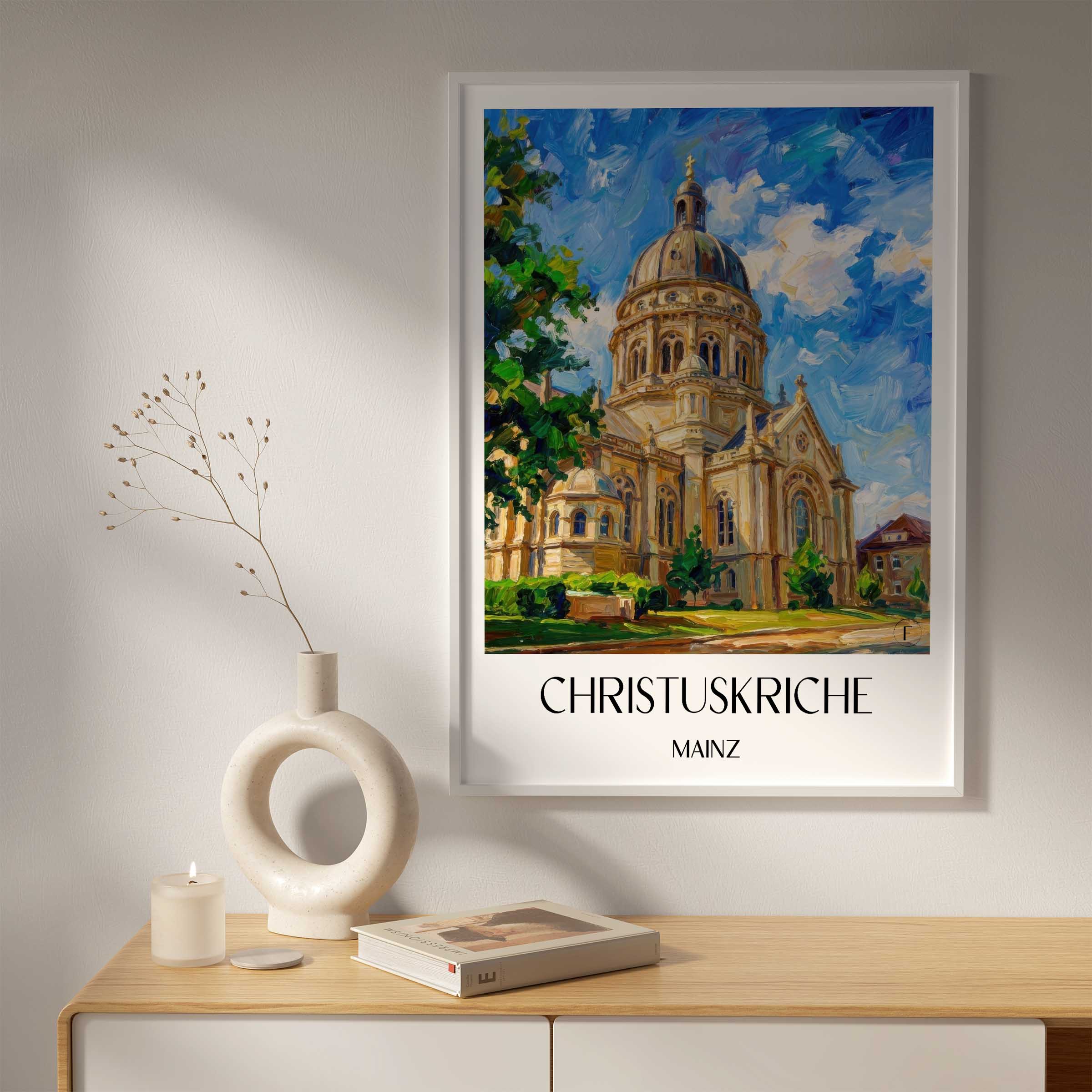 christuskriche-mainz-deutschland-poster-oil-painting-oelgemaelde
