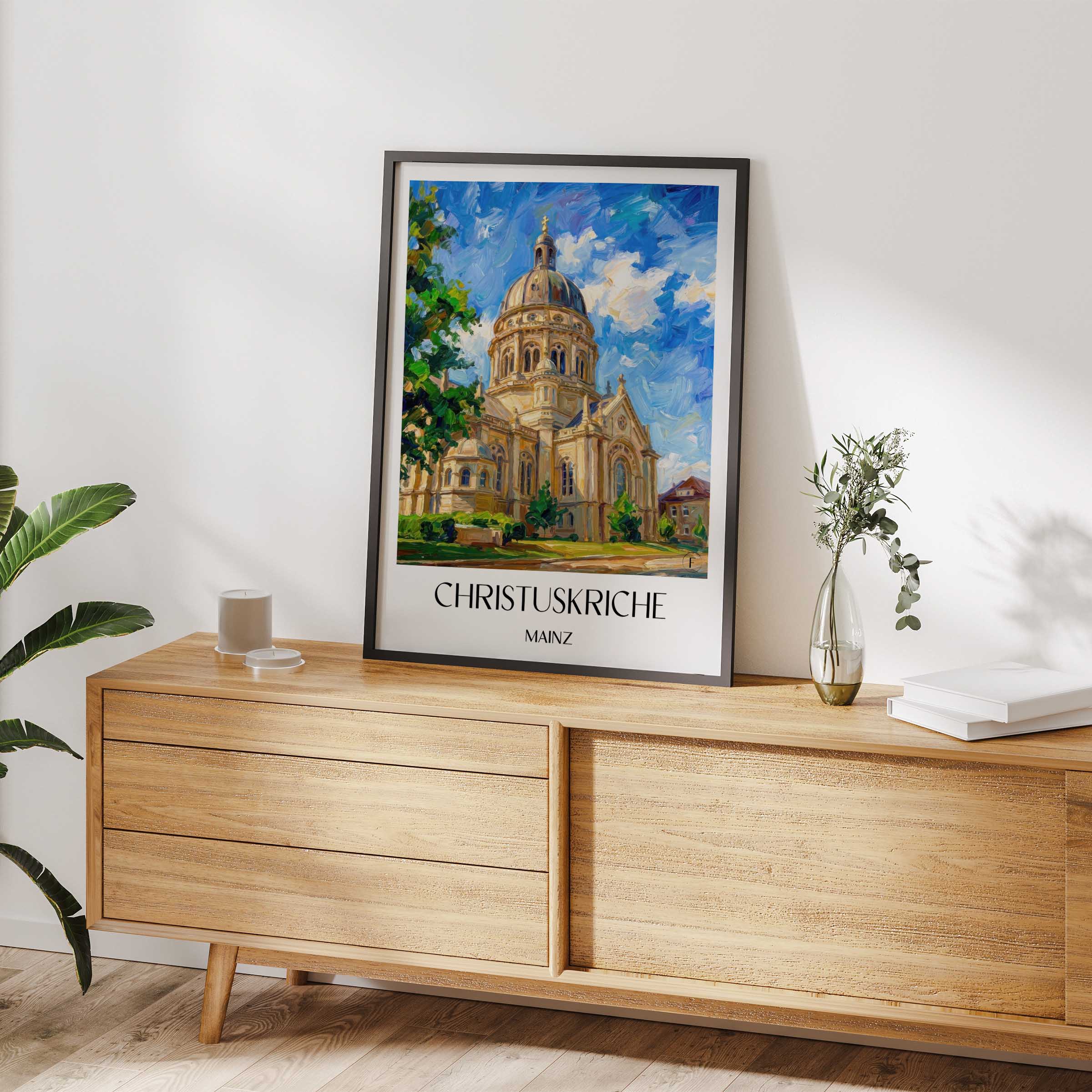 christuskriche-mainz-deutschland-poster-oil-painting-oelgemaelde