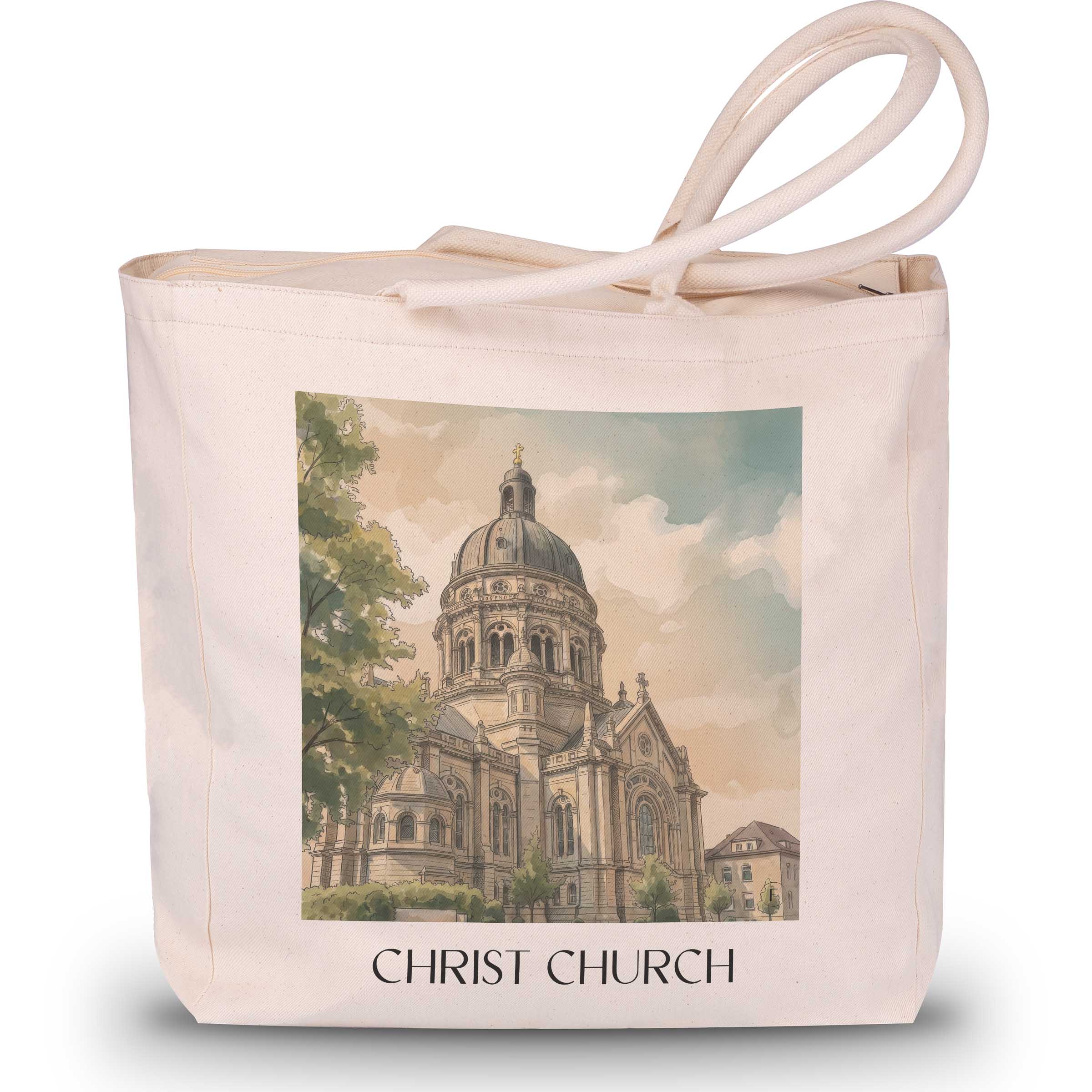 Christuskriche Shopping Tasche - Mainz - Deutschland Tote Bag - Einkaufstasche im Aquarell Stil - favplace