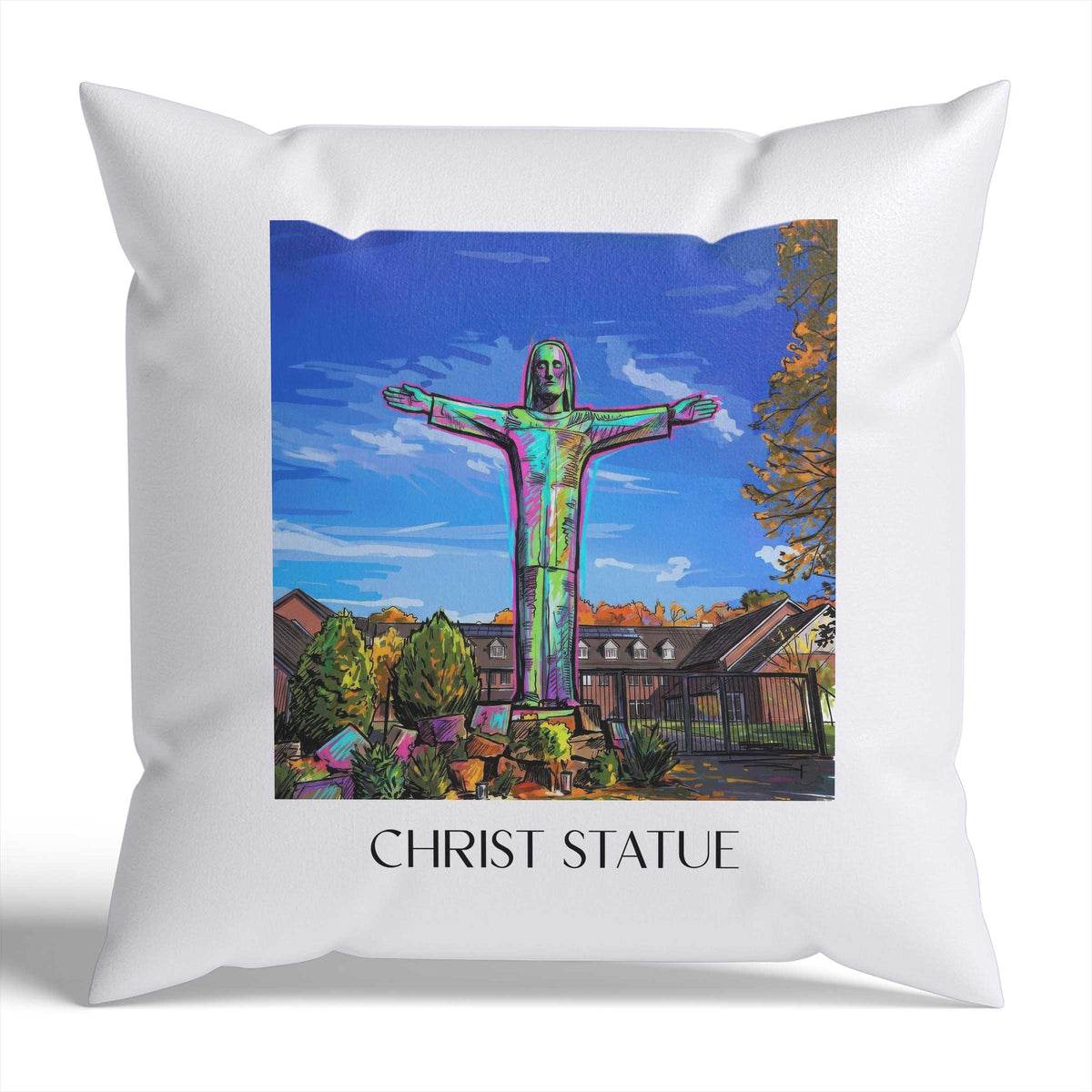 Christusstatue Kissenhülle - Zierkissen Bezug - Sankt Augustin - Deutschland Kissen bzw. Kissenbezug im Tag Graffiti Stil - favplace