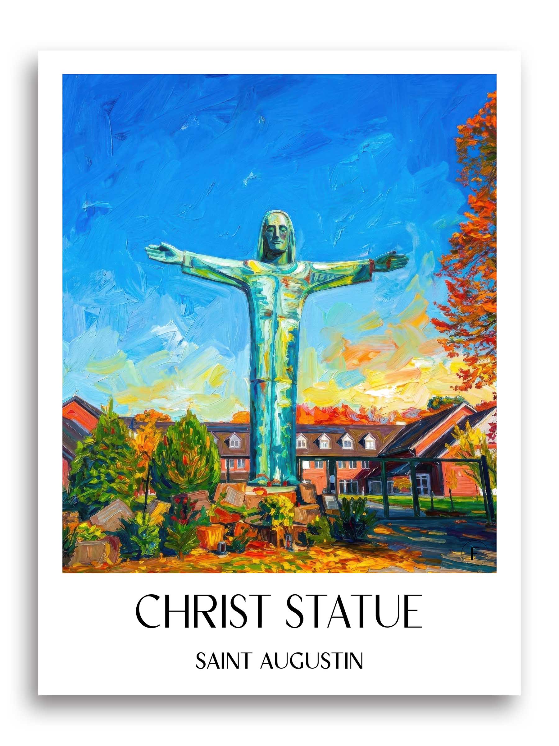 Christusstatue Poster - Sankt Augustin - Deutschland Kunstdruck - Ölgemälde von A4 bis A1 - favplace