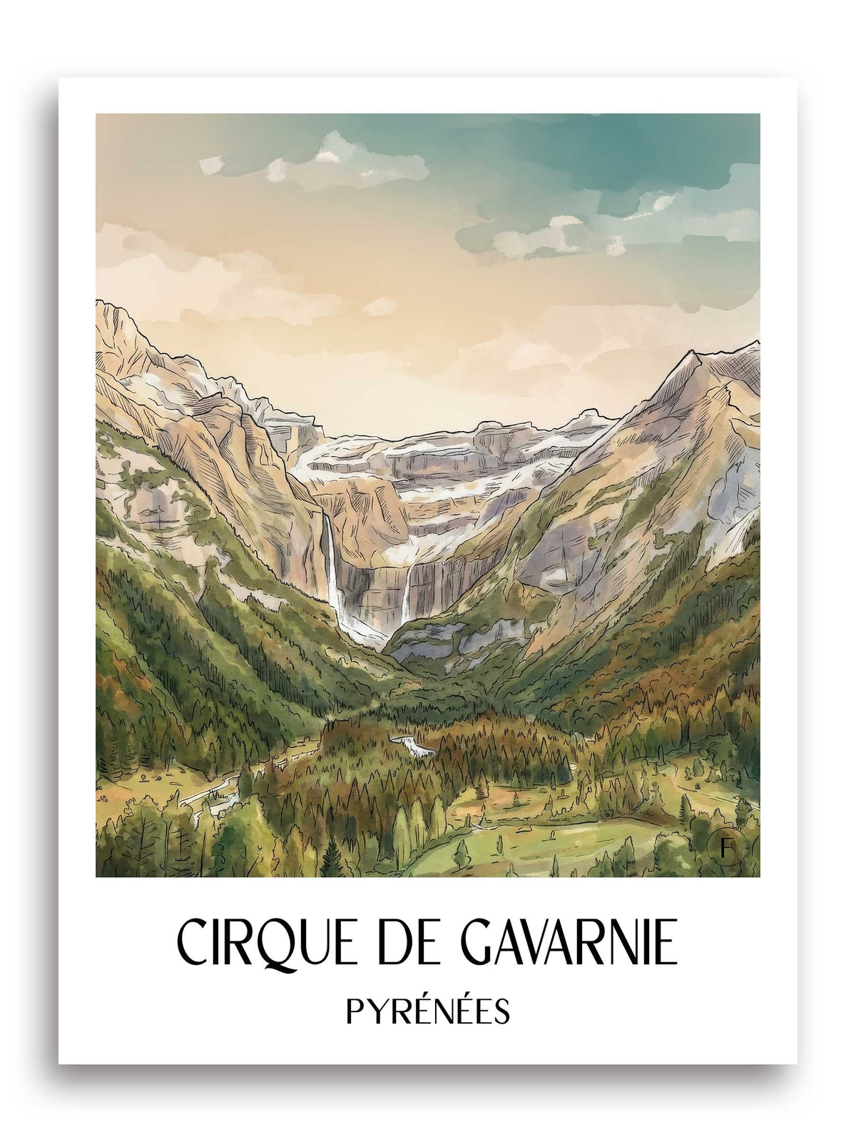 cirque-de-gavarnie-pyrénées-frankreich-poster-aquarell
