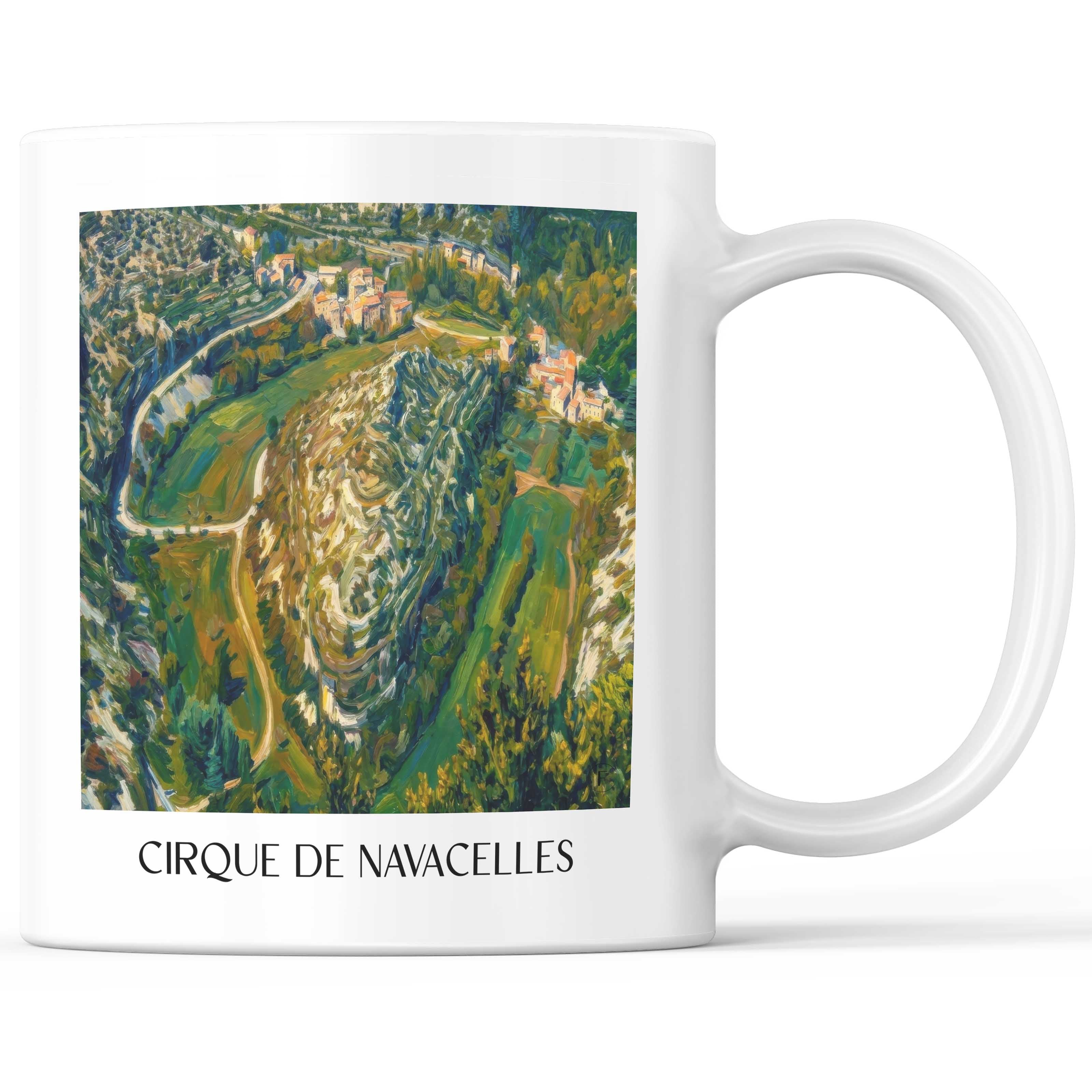 Cirque de Navacelles Kaffeebecher - Okzitanien - Frankreich Becher - Kaffeetasse im Ölgemälde Stil - favplace