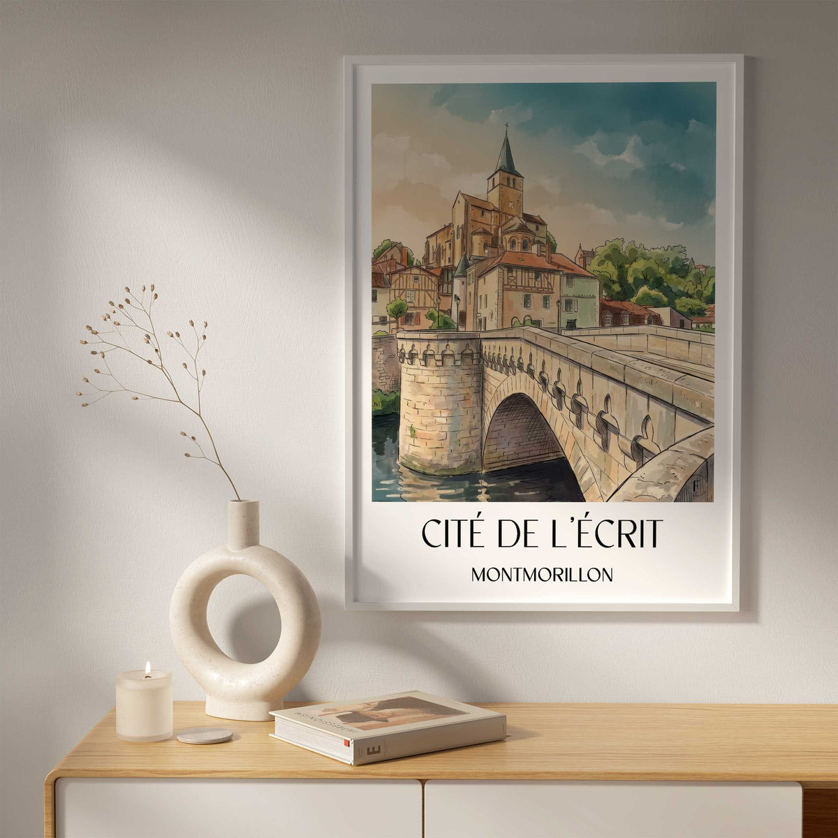 cité-de-l'écrit-montmorillon-frankreich-poster-aquarell