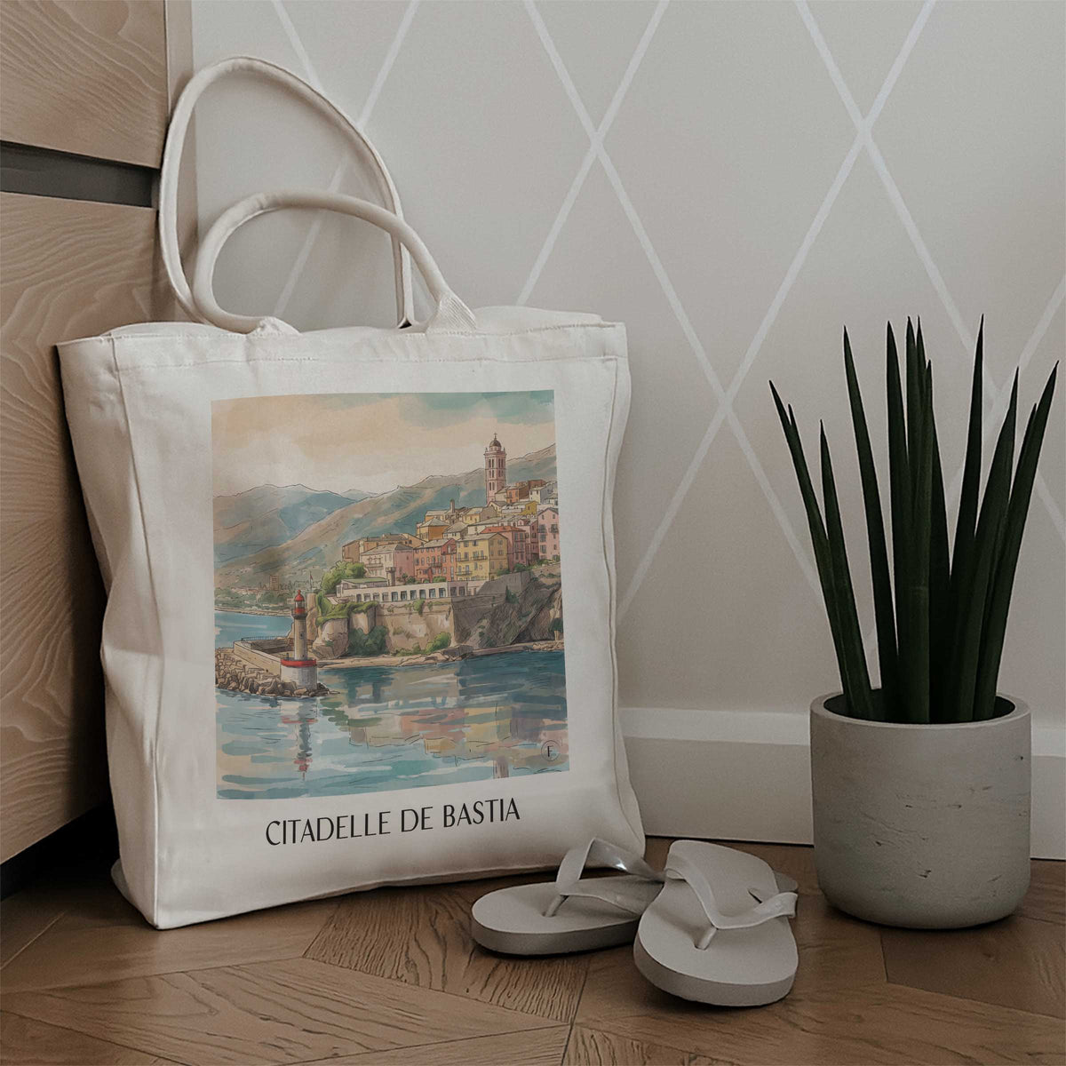 citadelle-de-bastia-korsika-frankreich-einkaufstasche-aquarell