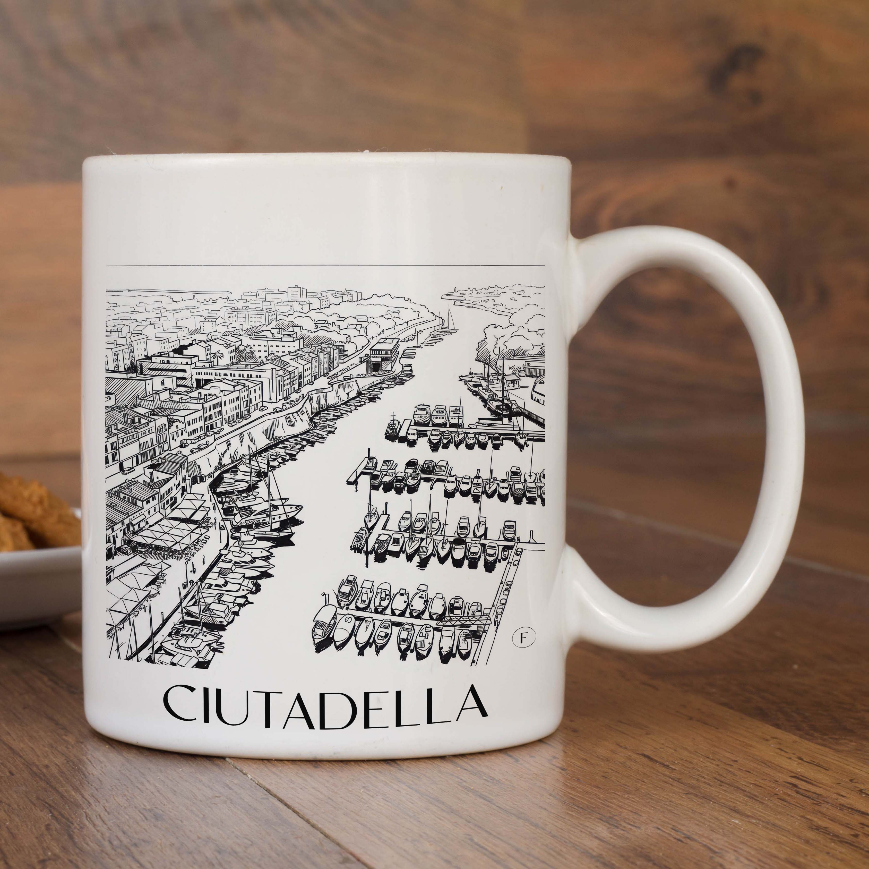 ciutadella-menorca-spanien-kaffeebecher-skizze