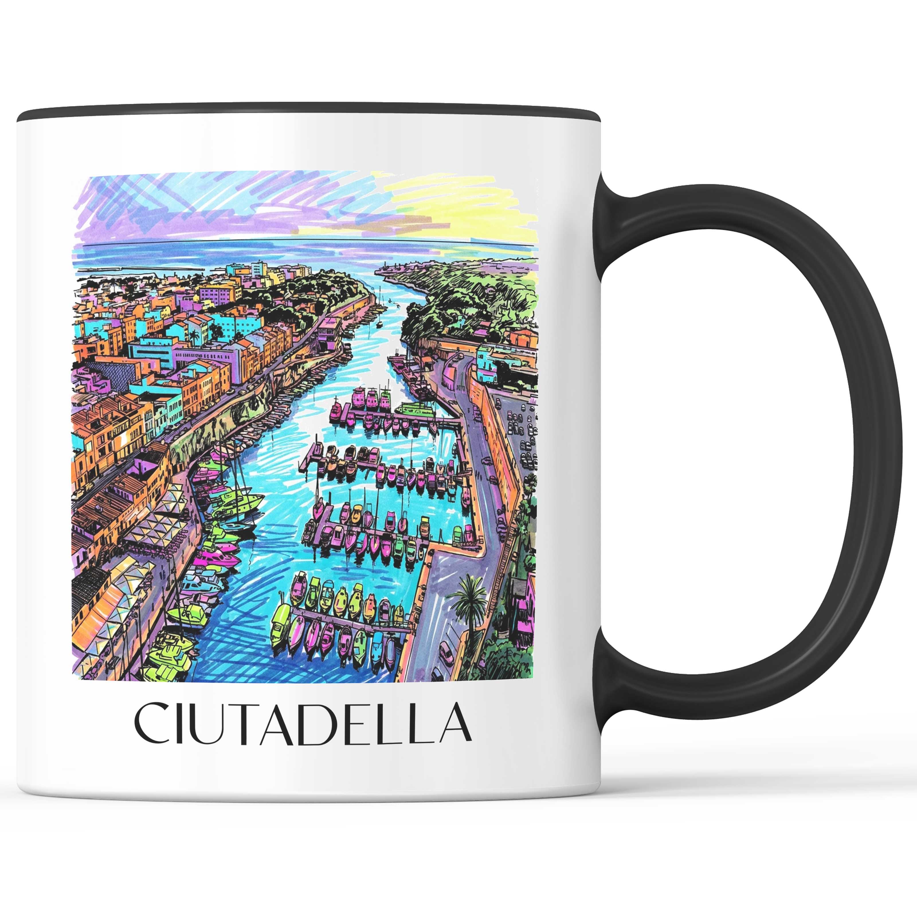 Ciutadella Kaffeebecher - Menorca - Spanien Becher - Kaffeetasse im Tag Graffiti Stil - favplace