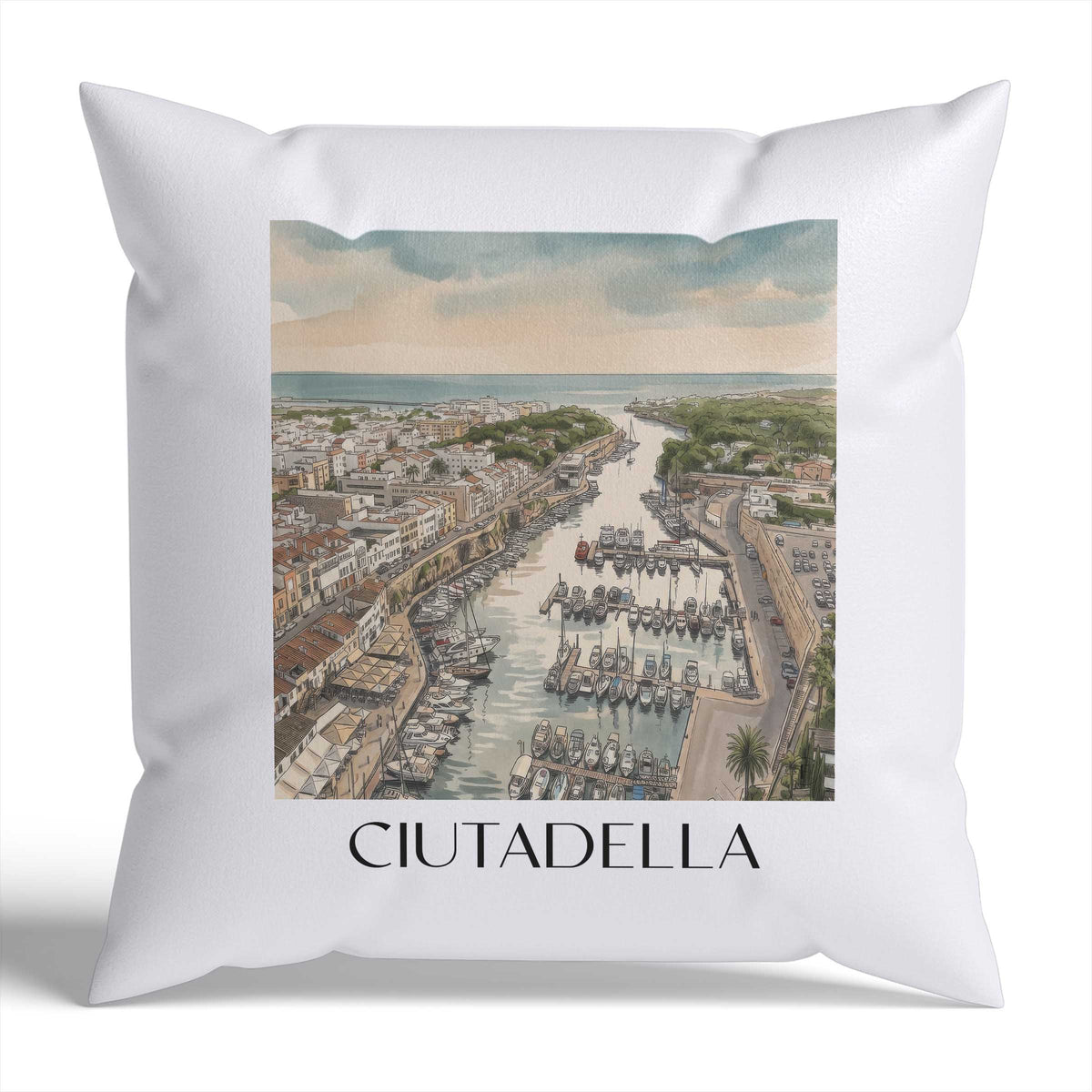 ciutadella-menorca-spanien-kissenbezug-aquarell
