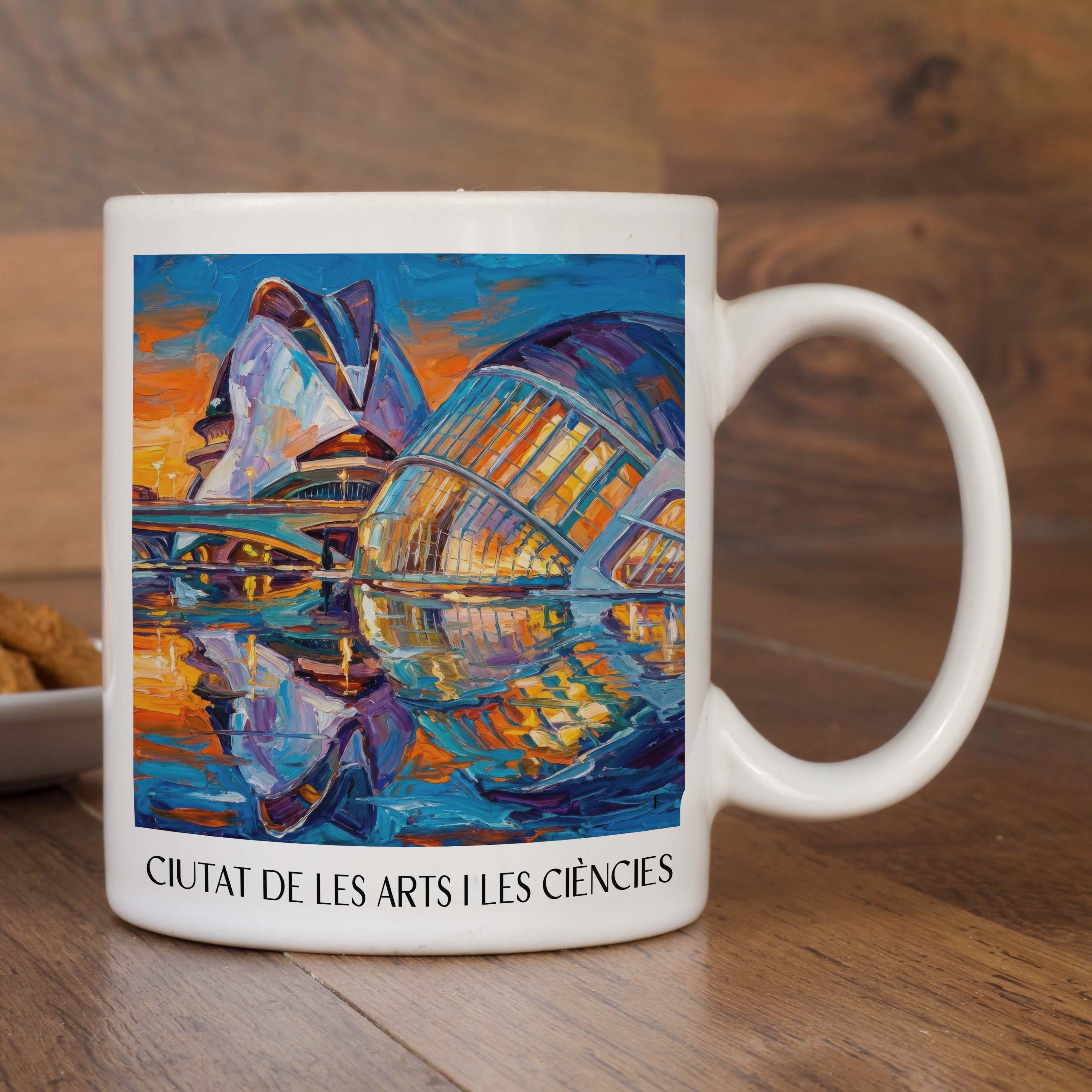 ciutat-de-les-arts-i-les-ciències-valencia-spanien-kaffeebecher-oil-painting-oelgemaelde