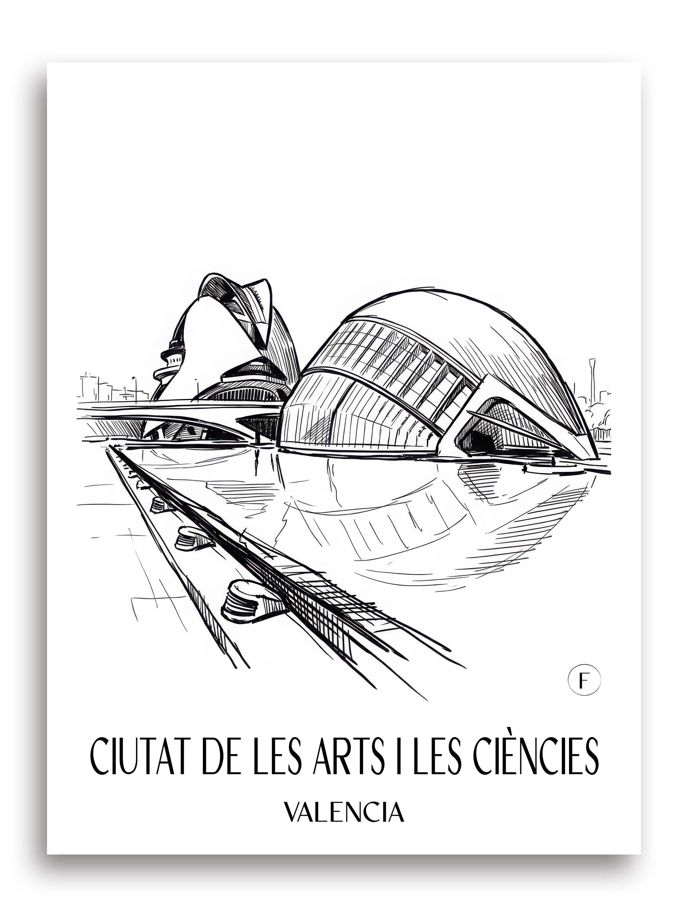 ciutat-de-les-arts-i-les-ciències-valencia-spanien-poster-skizze
