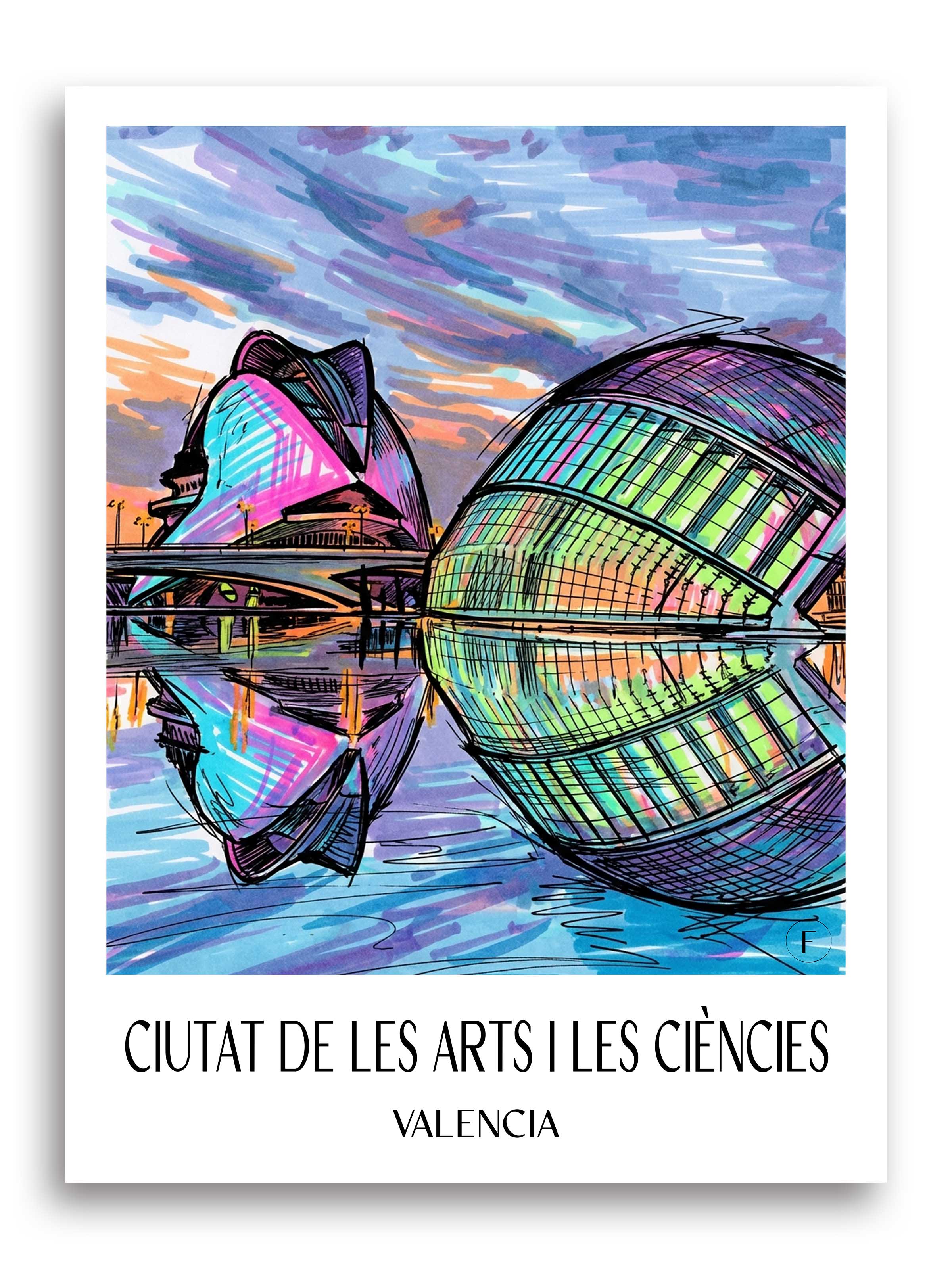 ciutat-de-les-arts-i-les-ciències-valencia-spanien-poster-graffiti