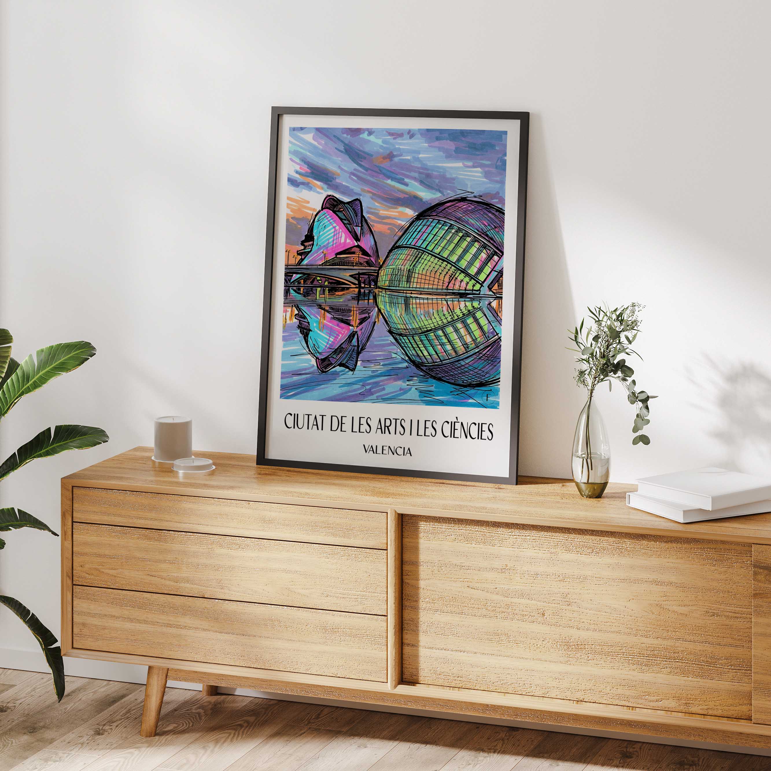 ciutat-de-les-arts-i-les-ciències-valencia-spanien-poster-graffiti