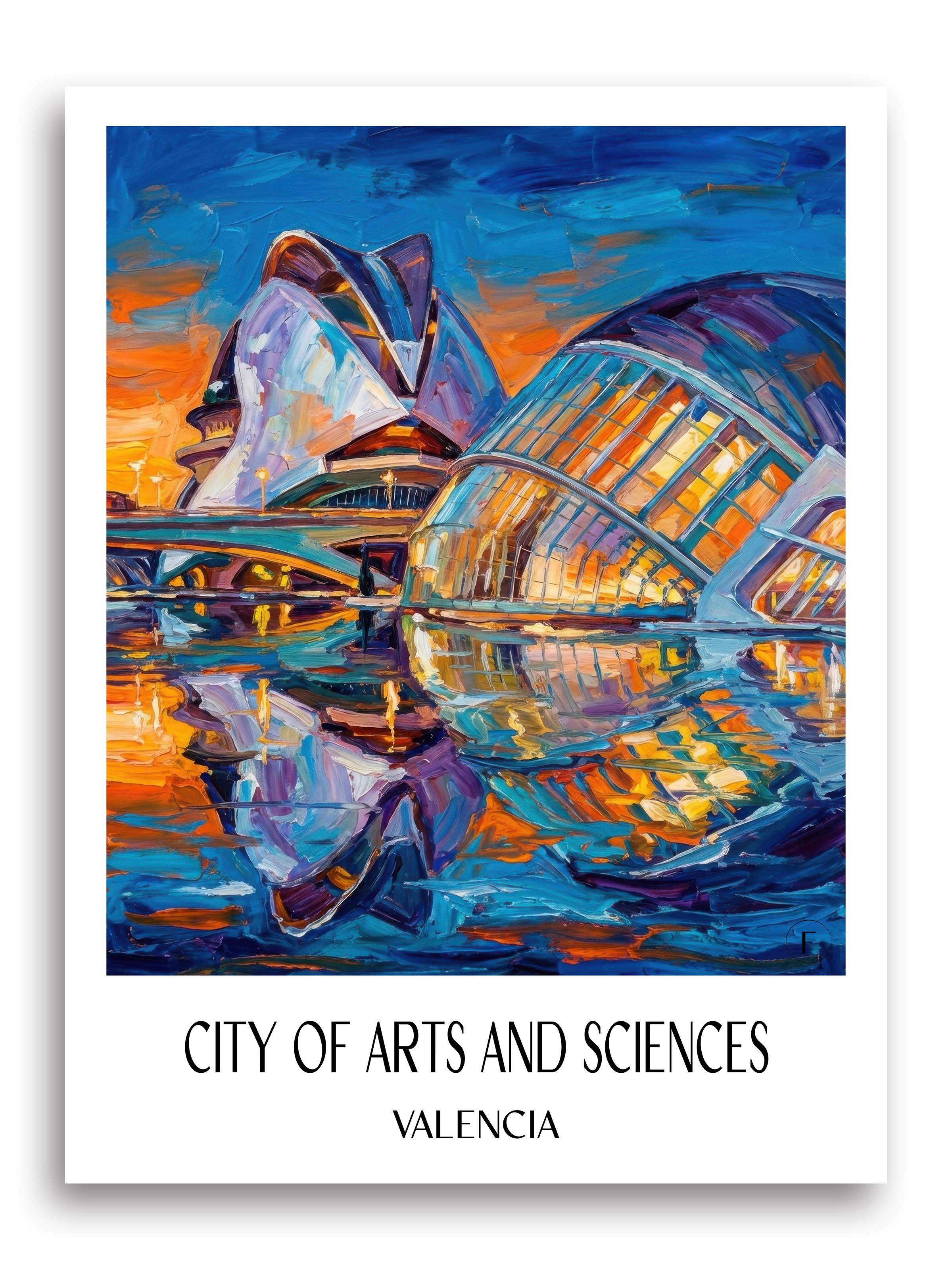 Ciutat de les Arts i les Ciències Poster - Valencia - Spanien Kunstdruck - Ölgemälde von A4 bis A1 - favplace