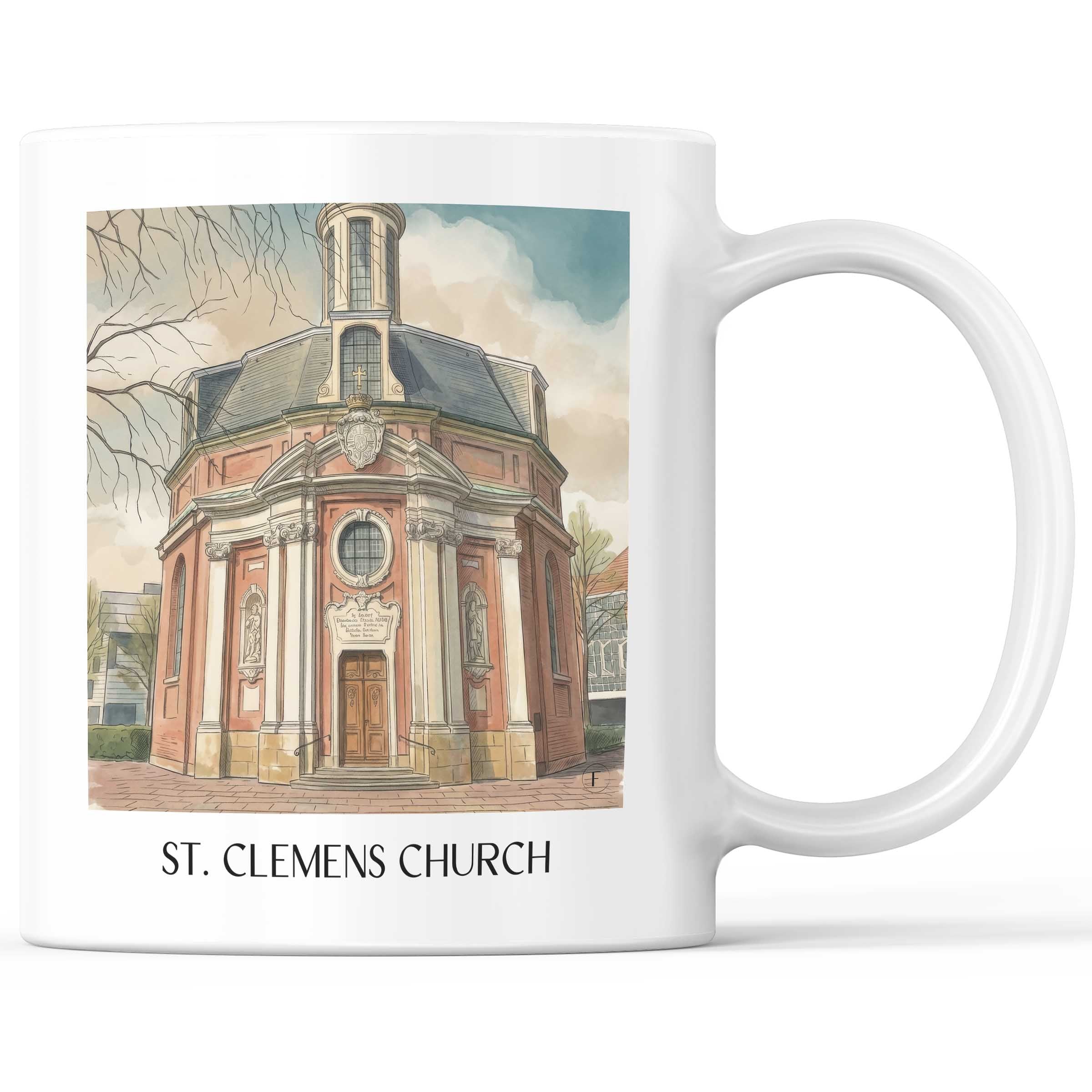 Clemenskirche Kaffeebecher - Münster - Deutschland Becher - Kaffeetasse im Aquarell Stil - favplace