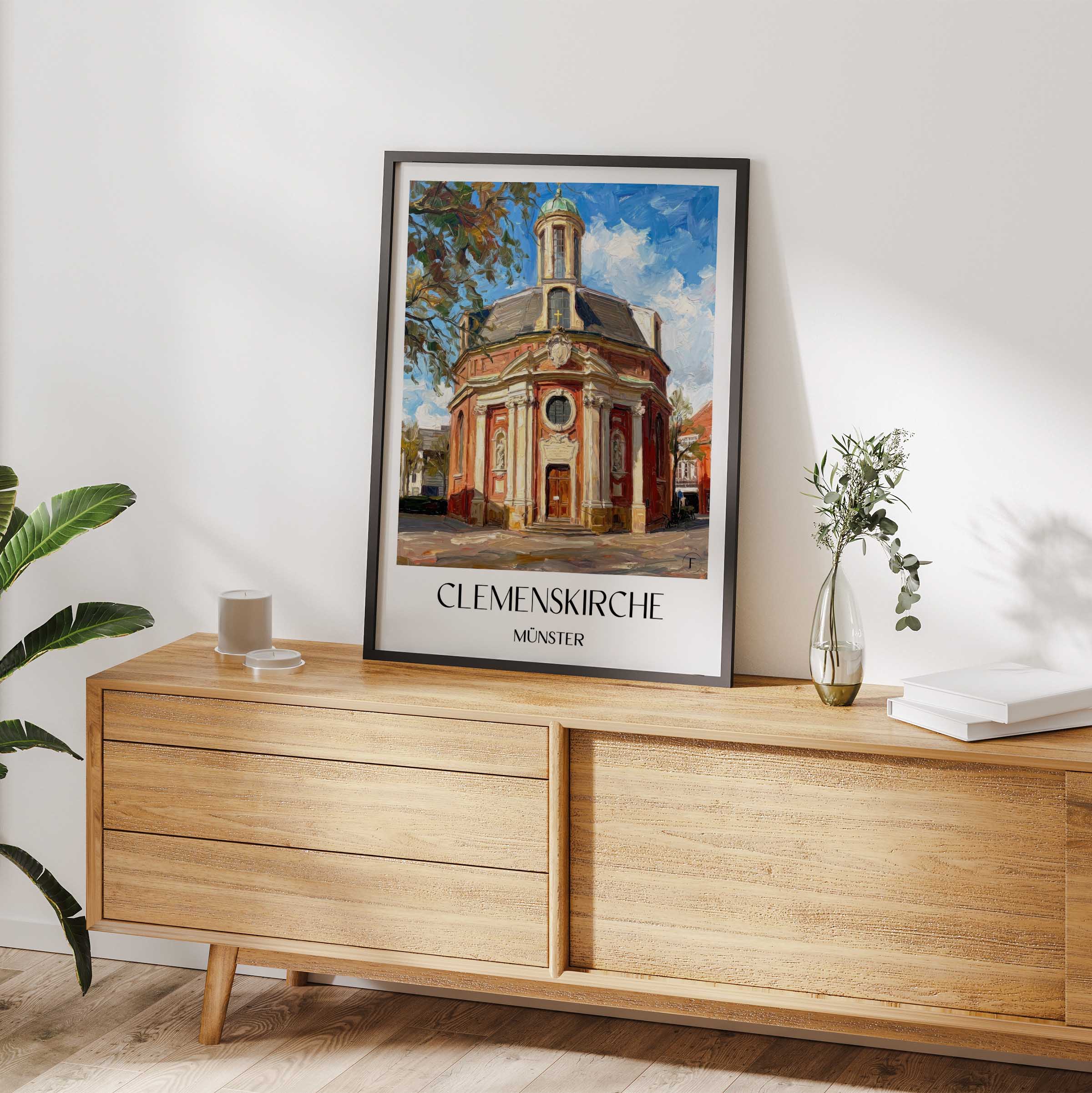 clemenskirche-münster-deutschland-poster-oil-painting-oelgemaelde