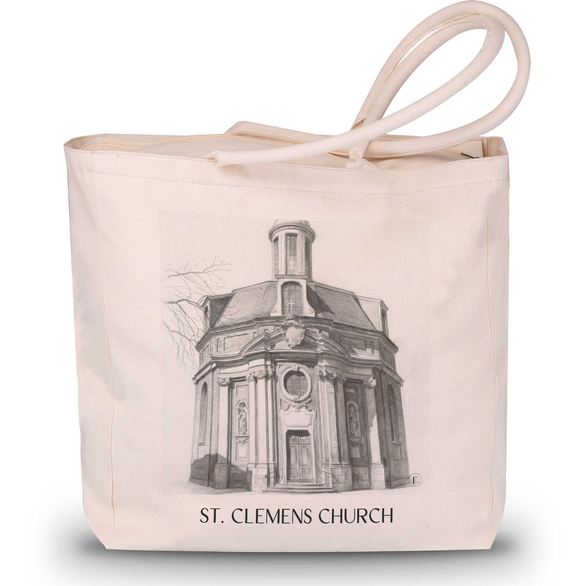 Clemenskirche Shopping Tasche - Münster - Deutschland Tote Bag - Einkaufstasche im Zeichnung Stil