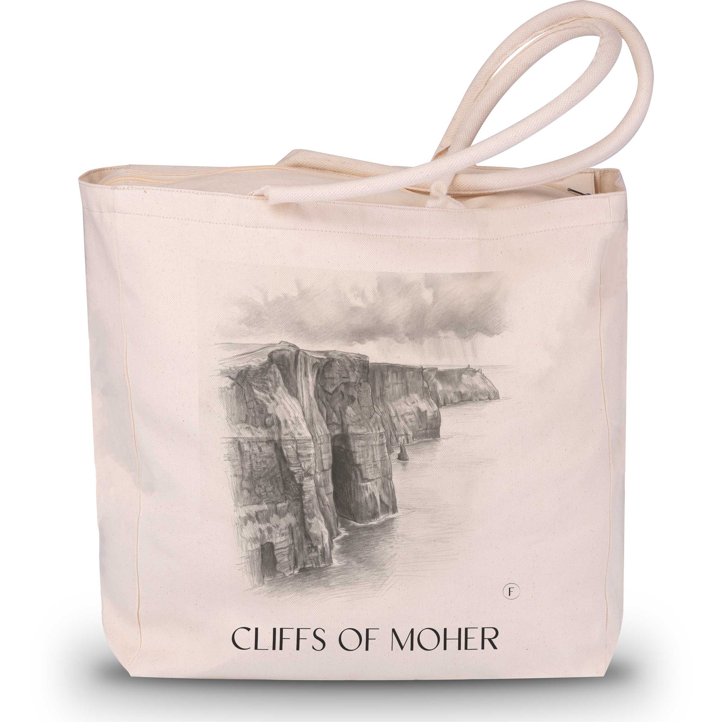 Cliffs of Moher Shopping Tasche - Irland - Irland Tote Bag - Einkaufstasche im Zeichnung Stil